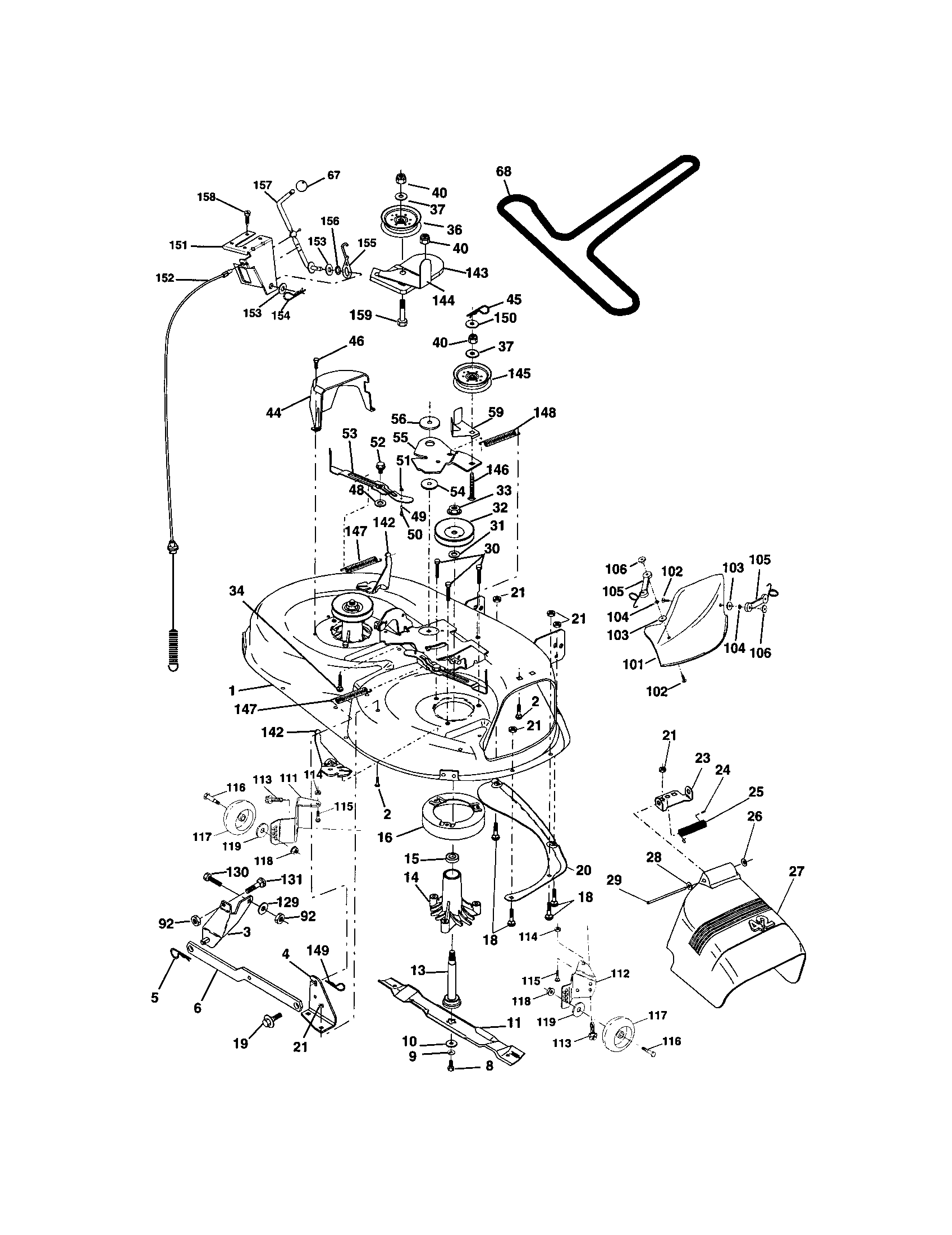 Craftsman 917271850 mower deck diagram