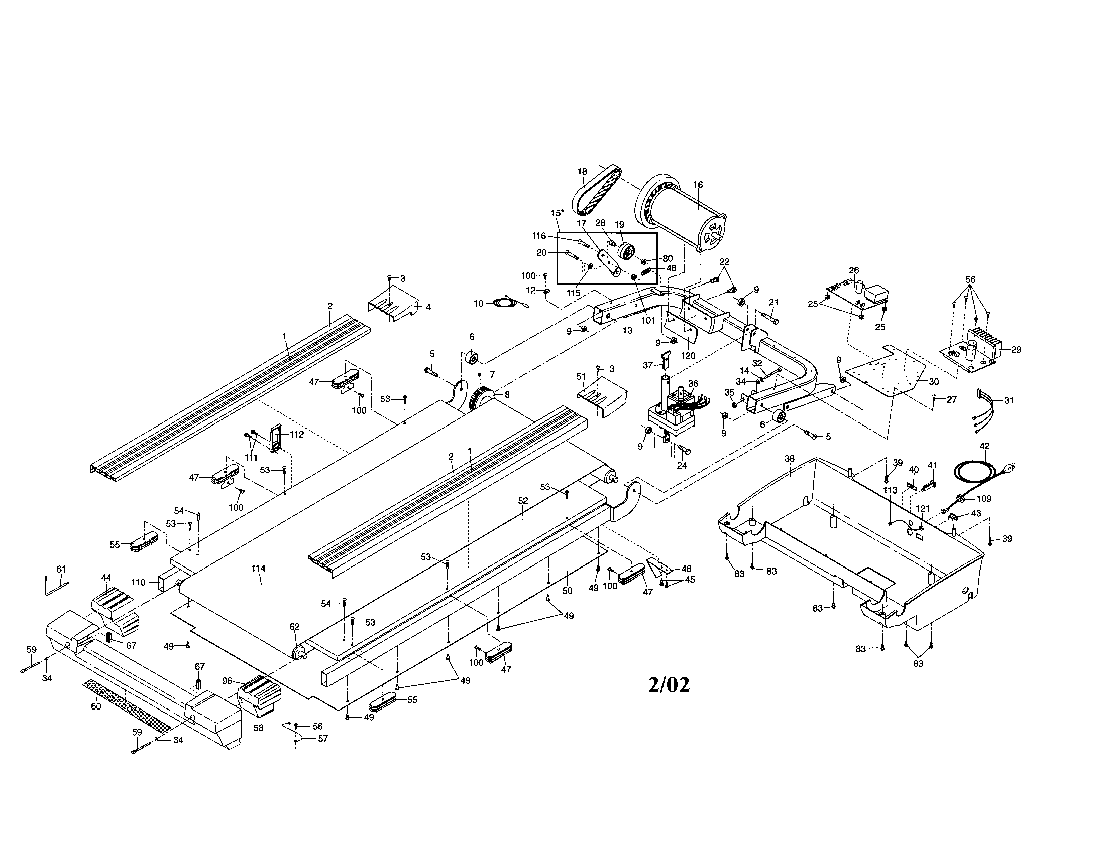 NordicTrack NTTL16901 walking and motor belts diagram