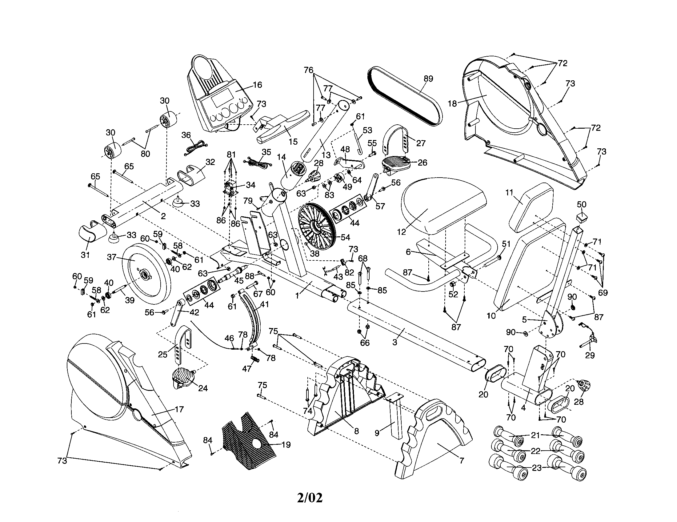 Proform PFEX39911 frame/console/side shield diagram