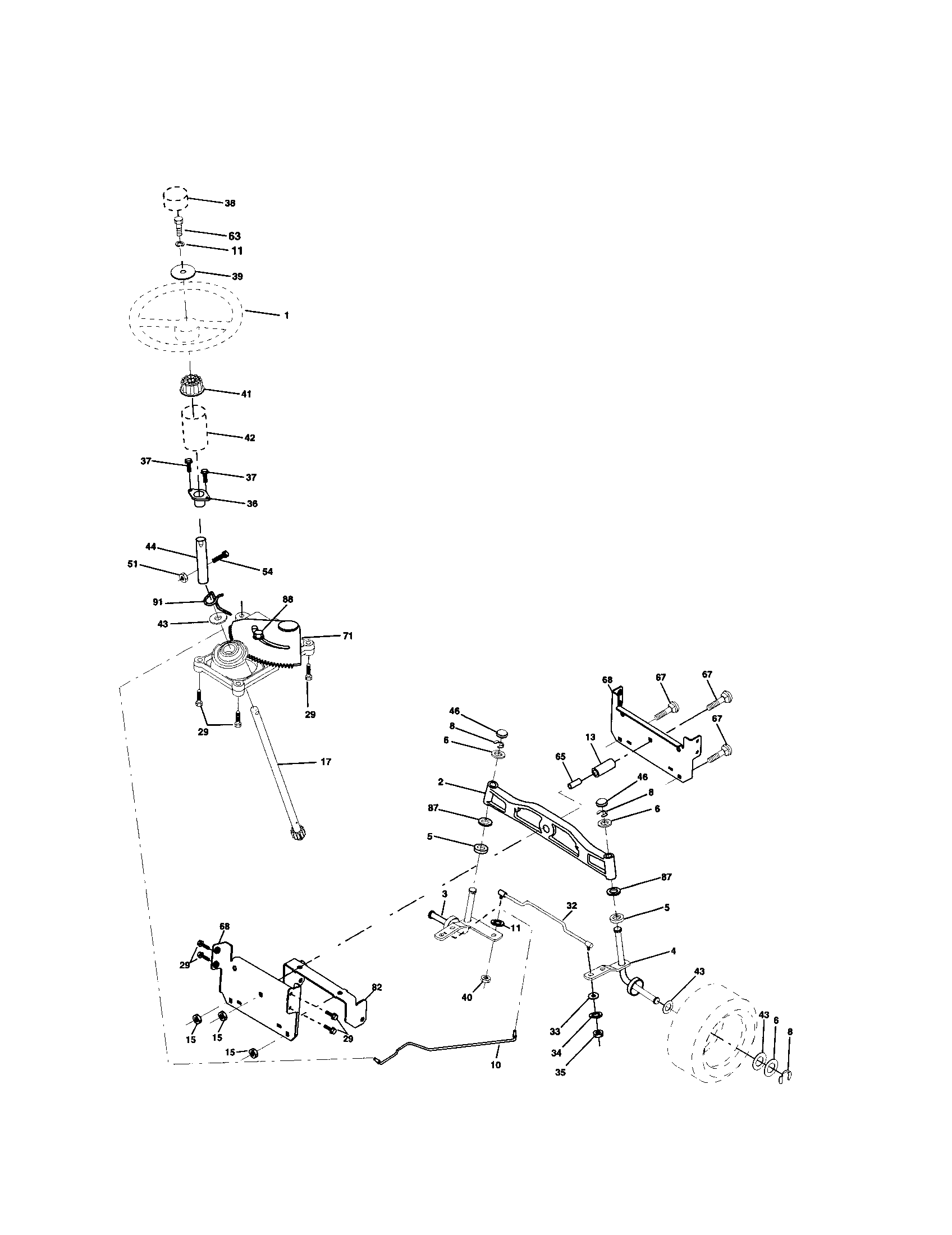 Poulan 917279890 steering assembly diagram