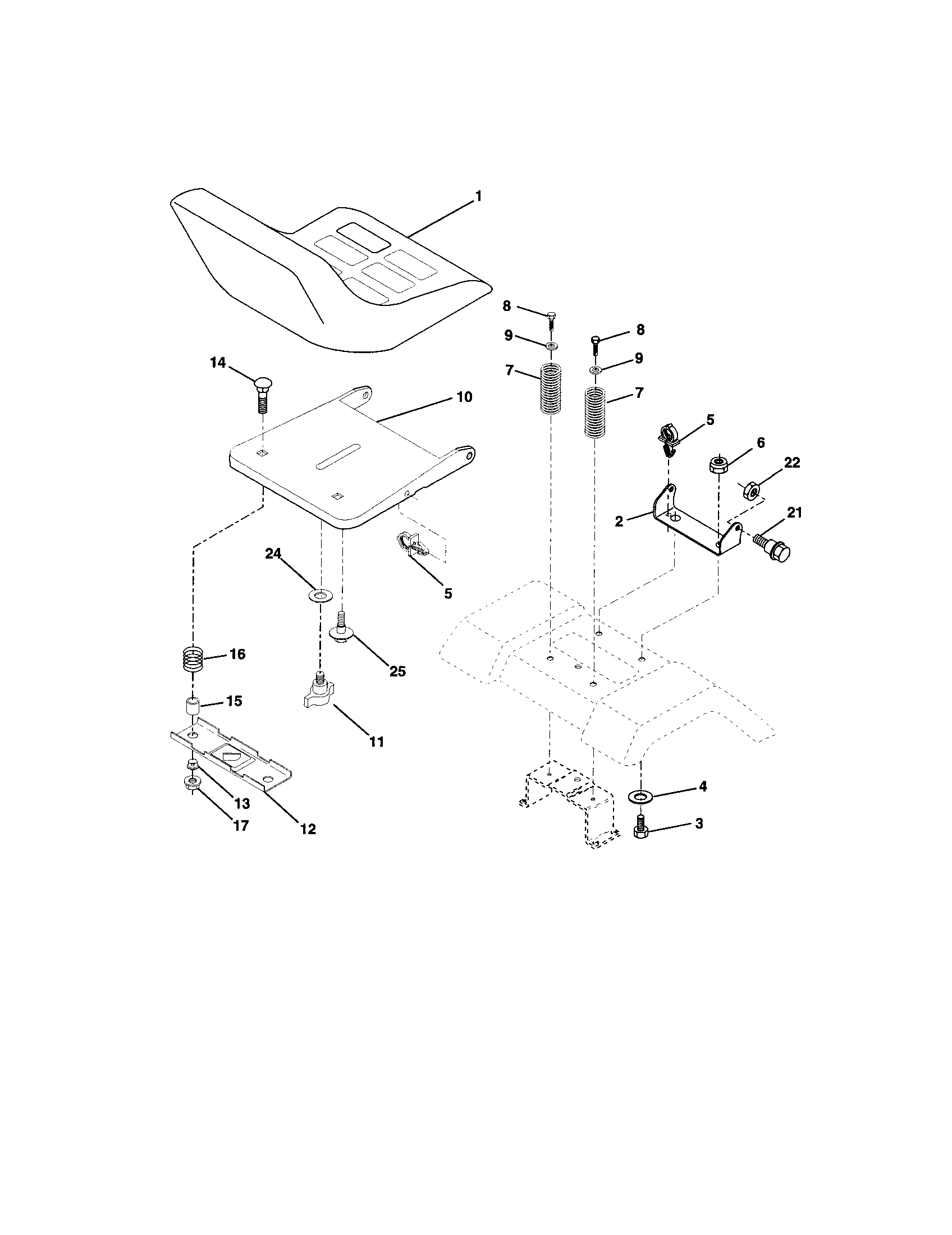 Poulan 917279890 seat assembly diagram