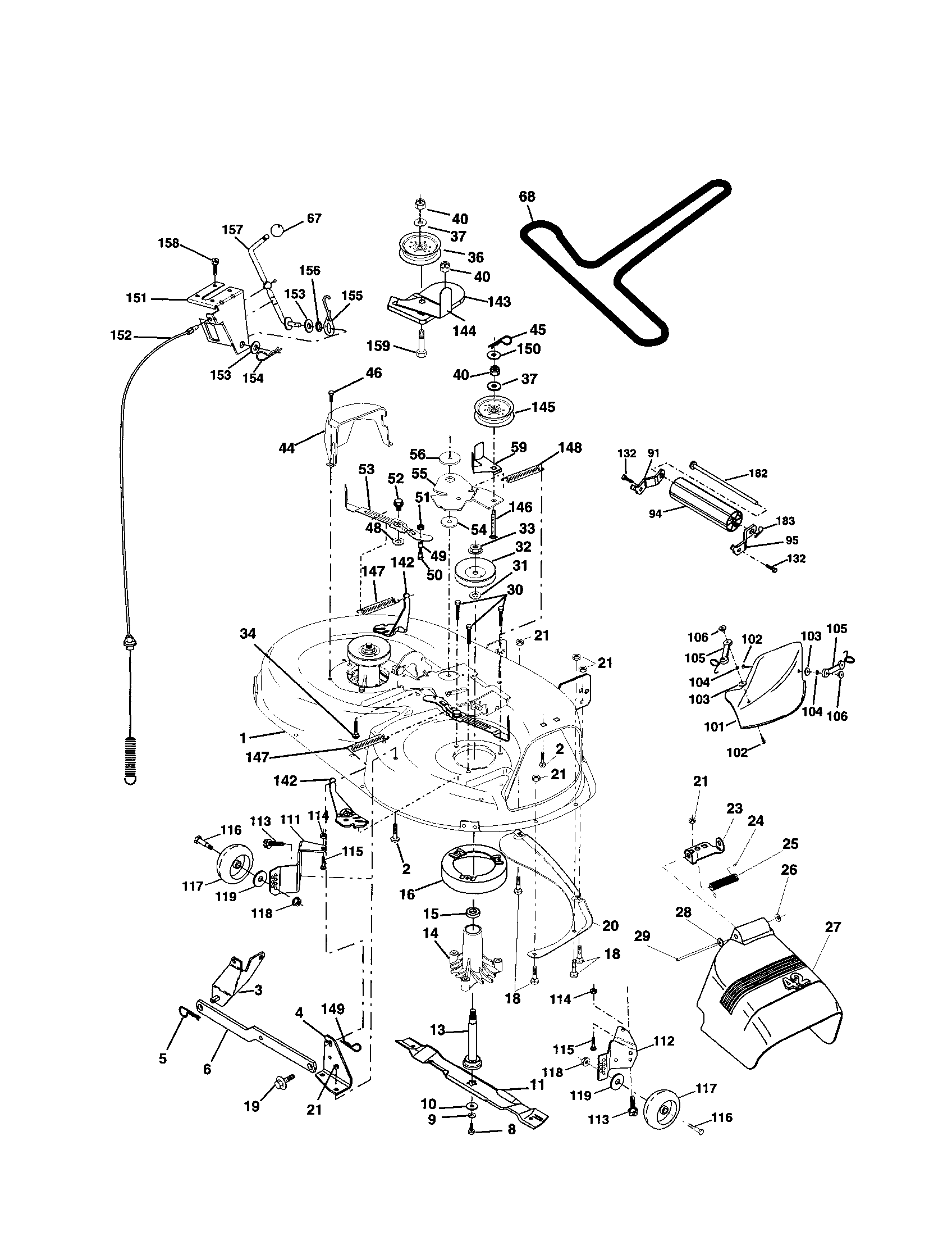 Poulan 917279890 mower deck diagram