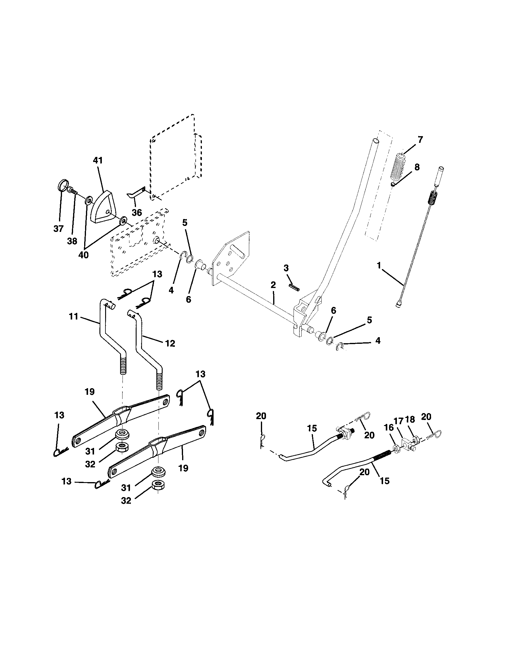 Poulan 917279890 mower lift diagram
