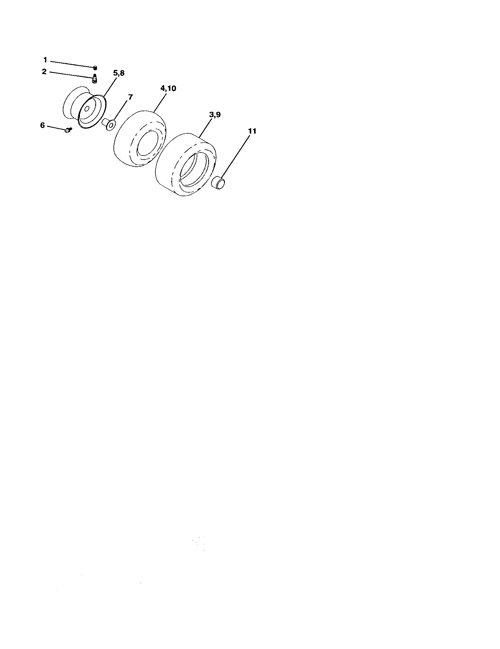Poulan PO14538A wheels and tires diagram