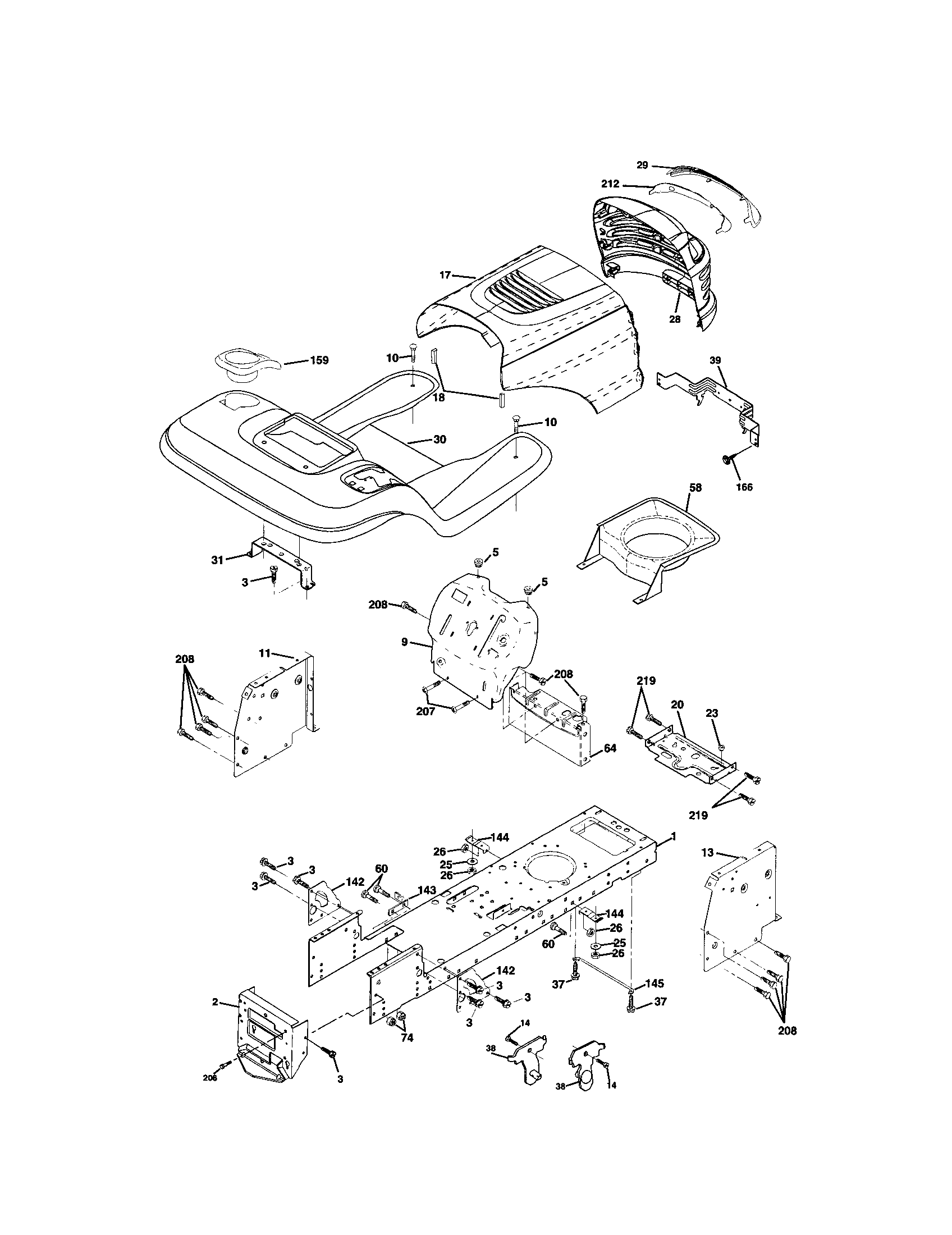 Craftsman 917272460 chassis and enclosures diagram