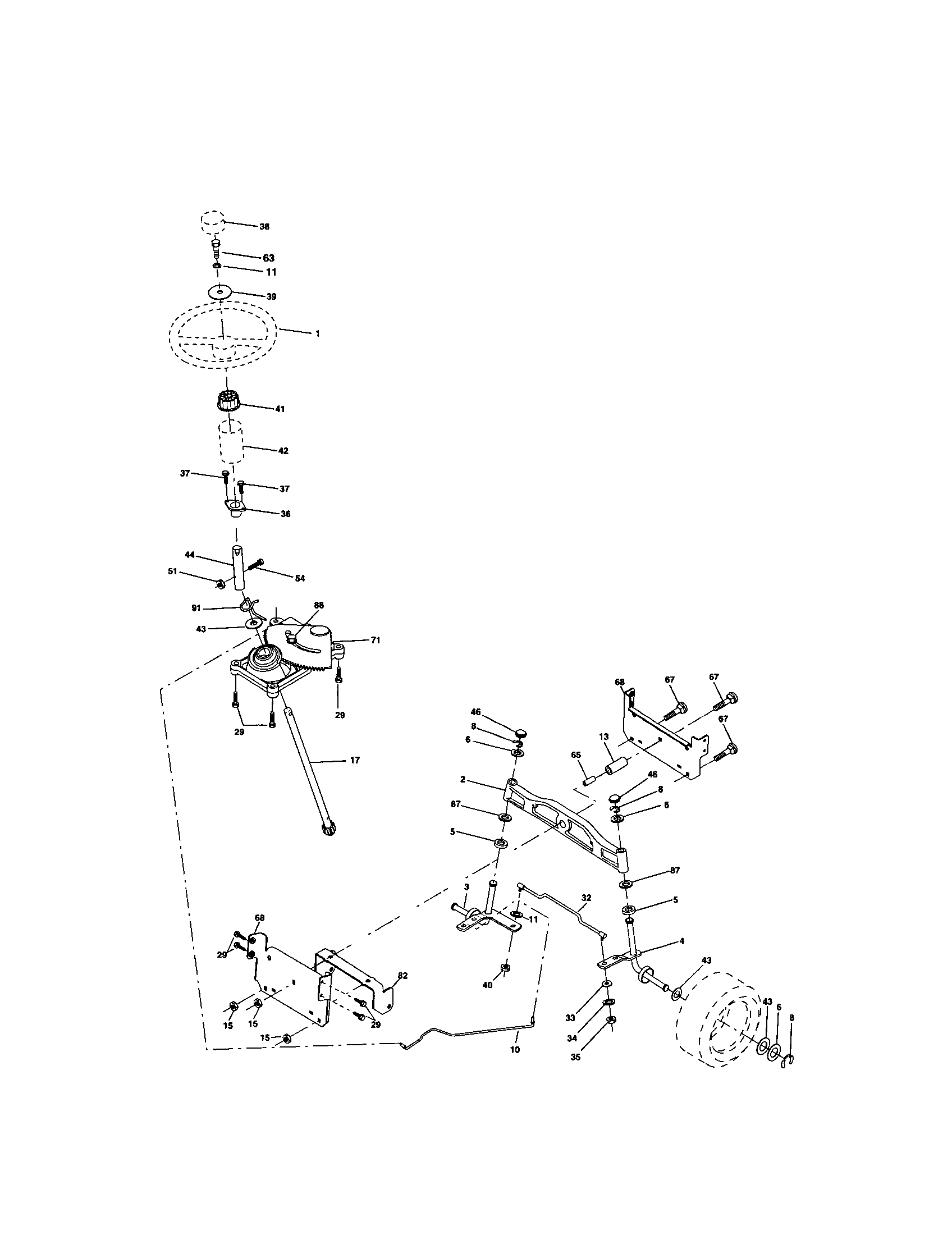 Craftsman 917272460 steering assembly diagram