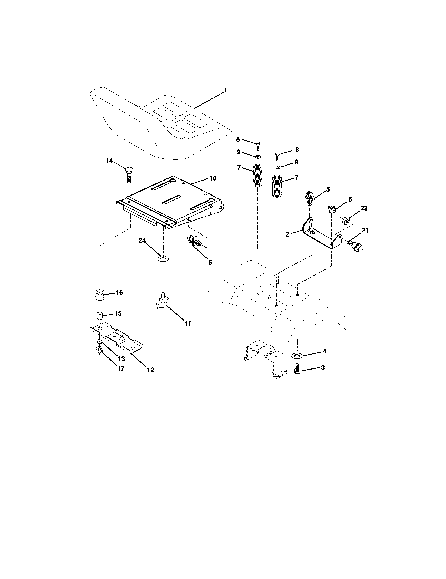 Craftsman 917272460 seat assembly diagram