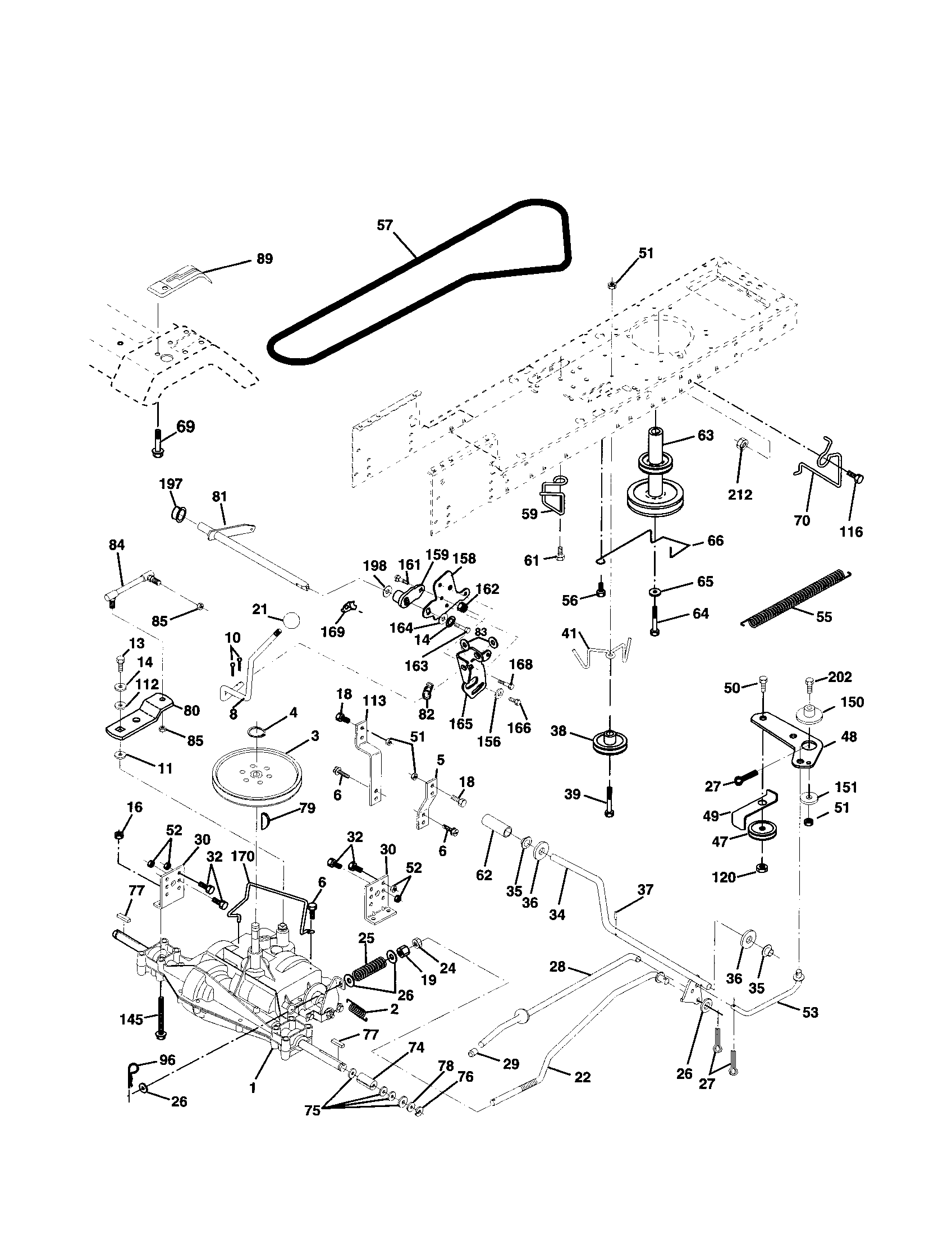 Poulan PR1842STA drive diagram