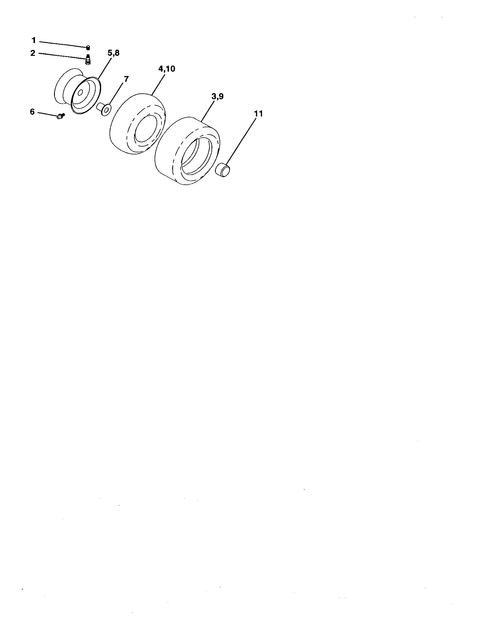 Poulan PR1842STA wheels and tires diagram