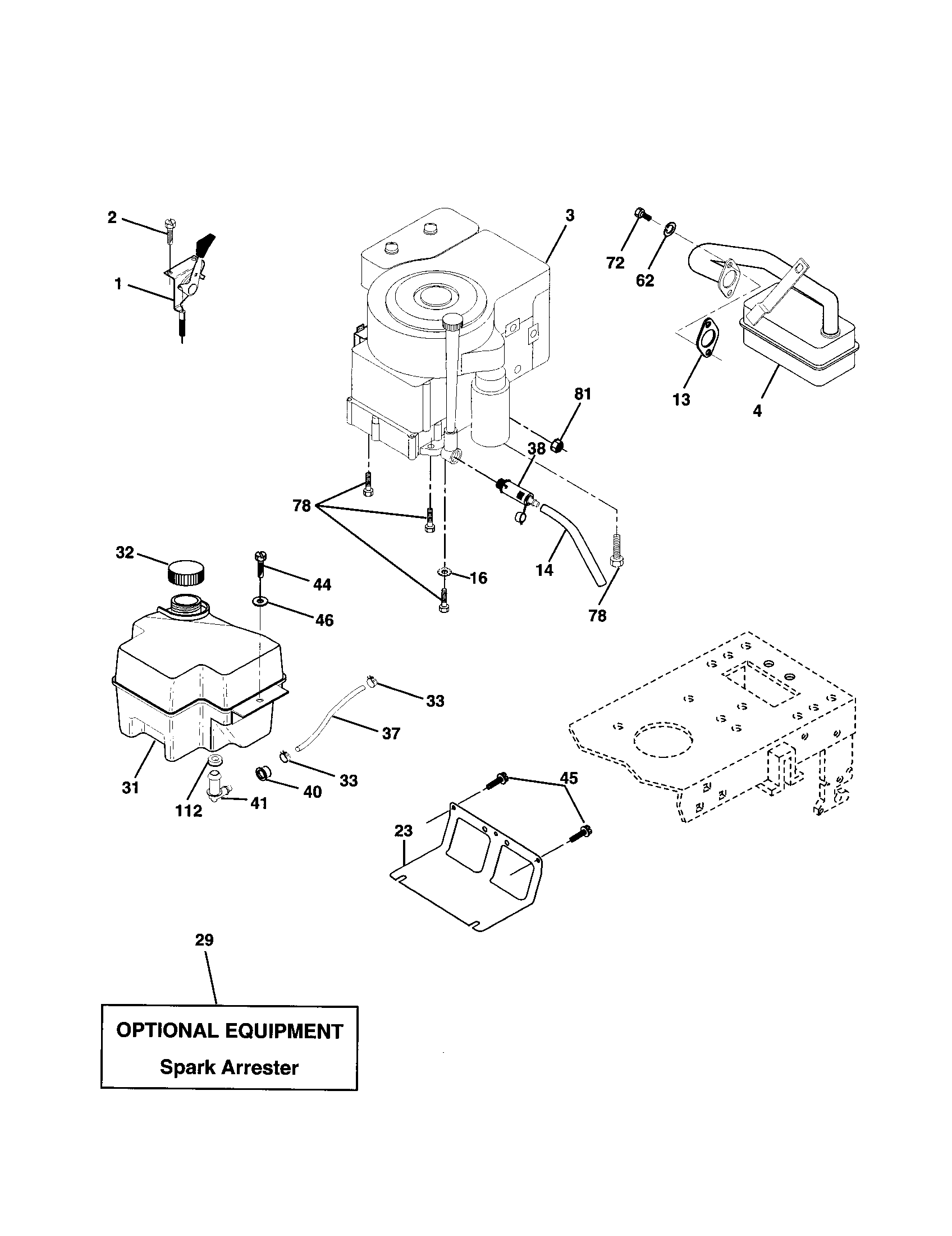 Poulan PR1842STA engine diagram