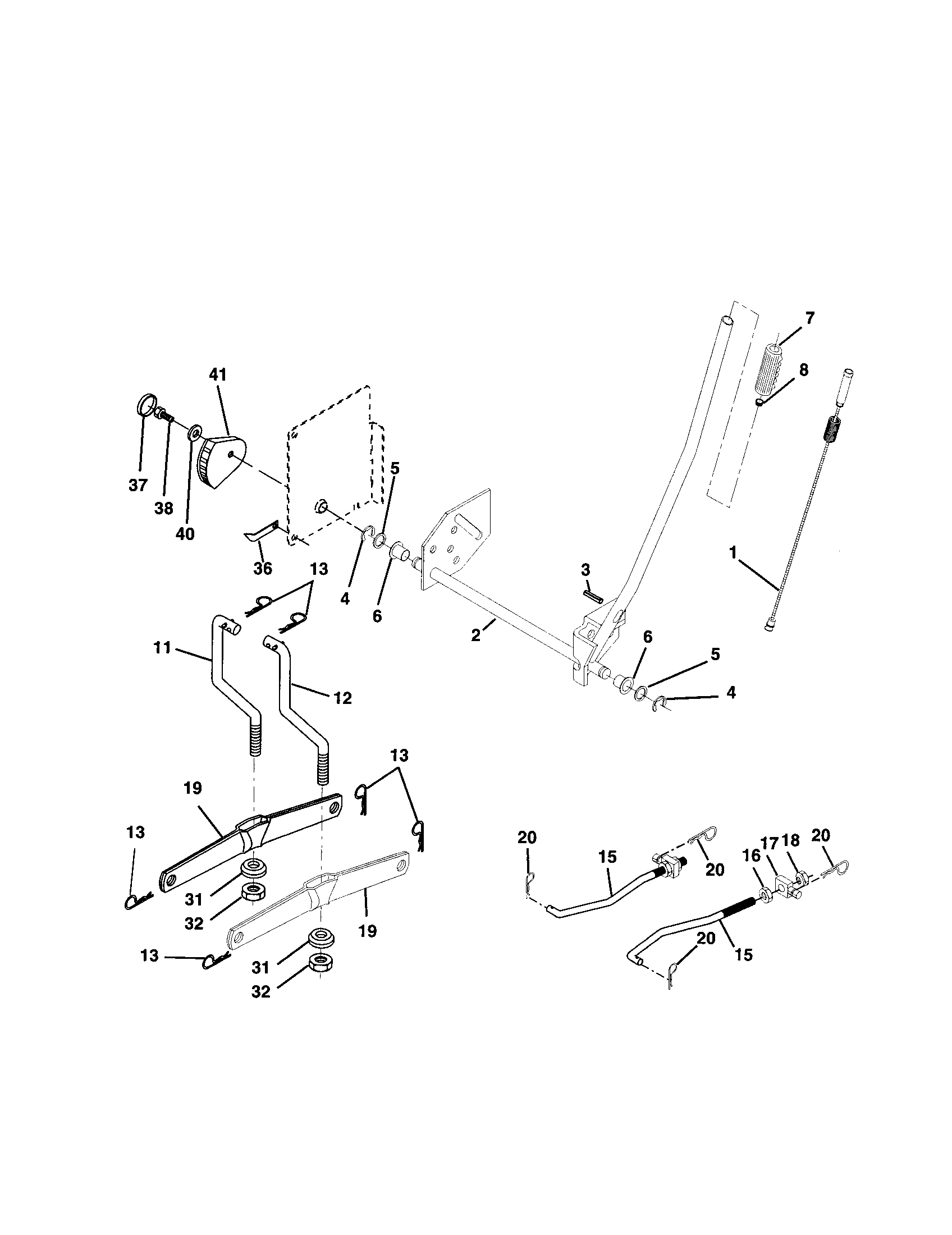 Poulan PR1842STA mower lift diagram