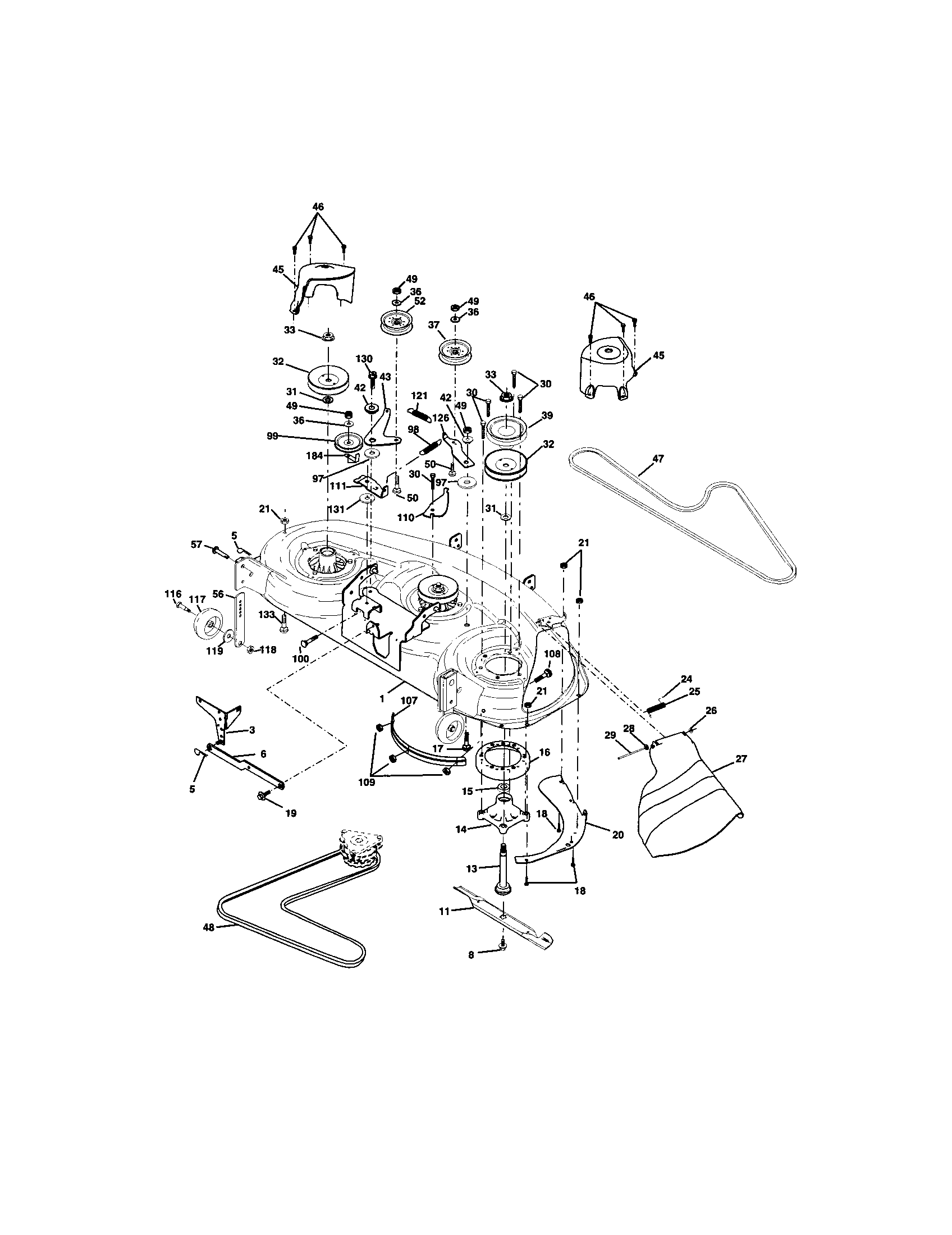Craftsman 917275023 mower deck diagram