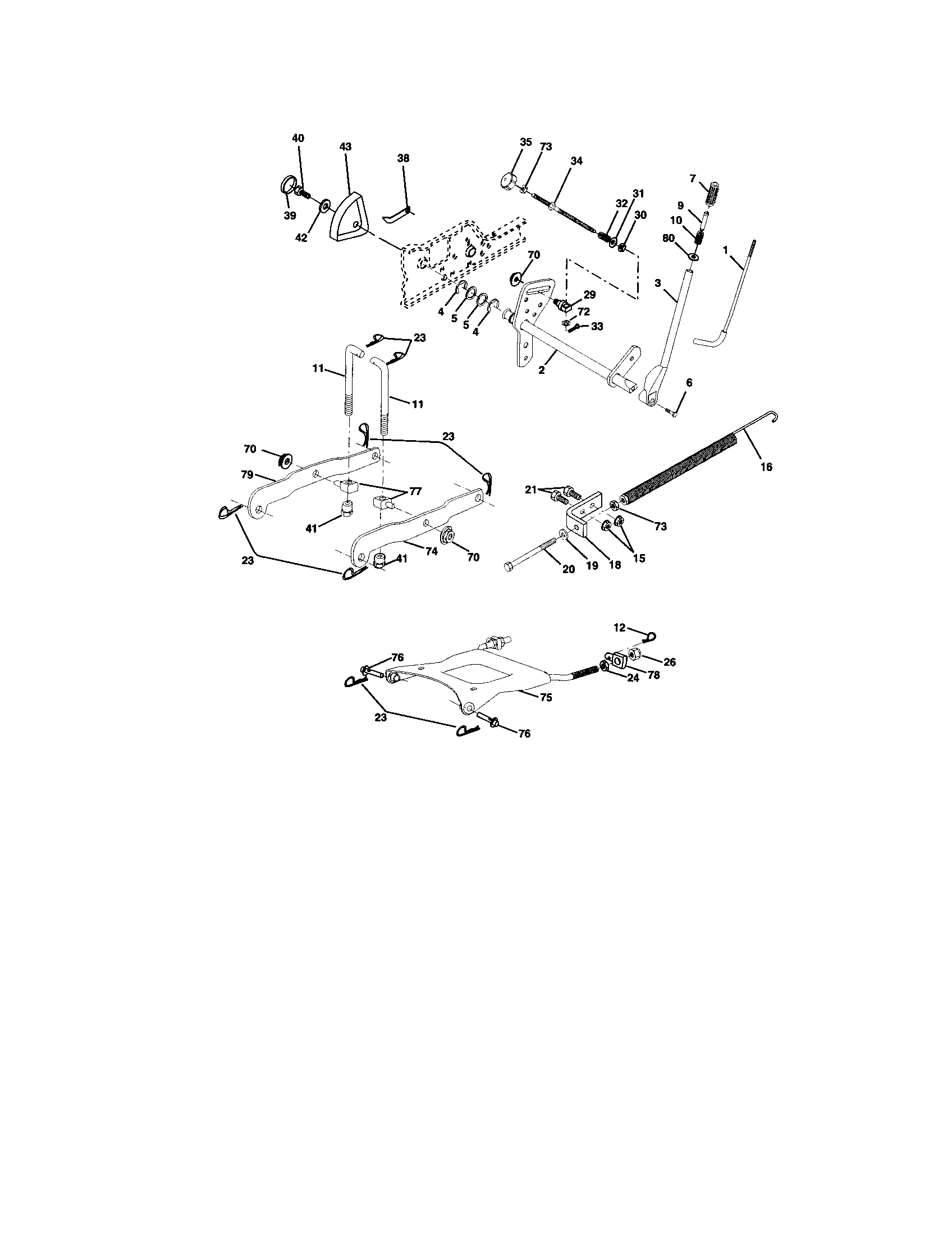 Craftsman 917275012 lift assembly diagram