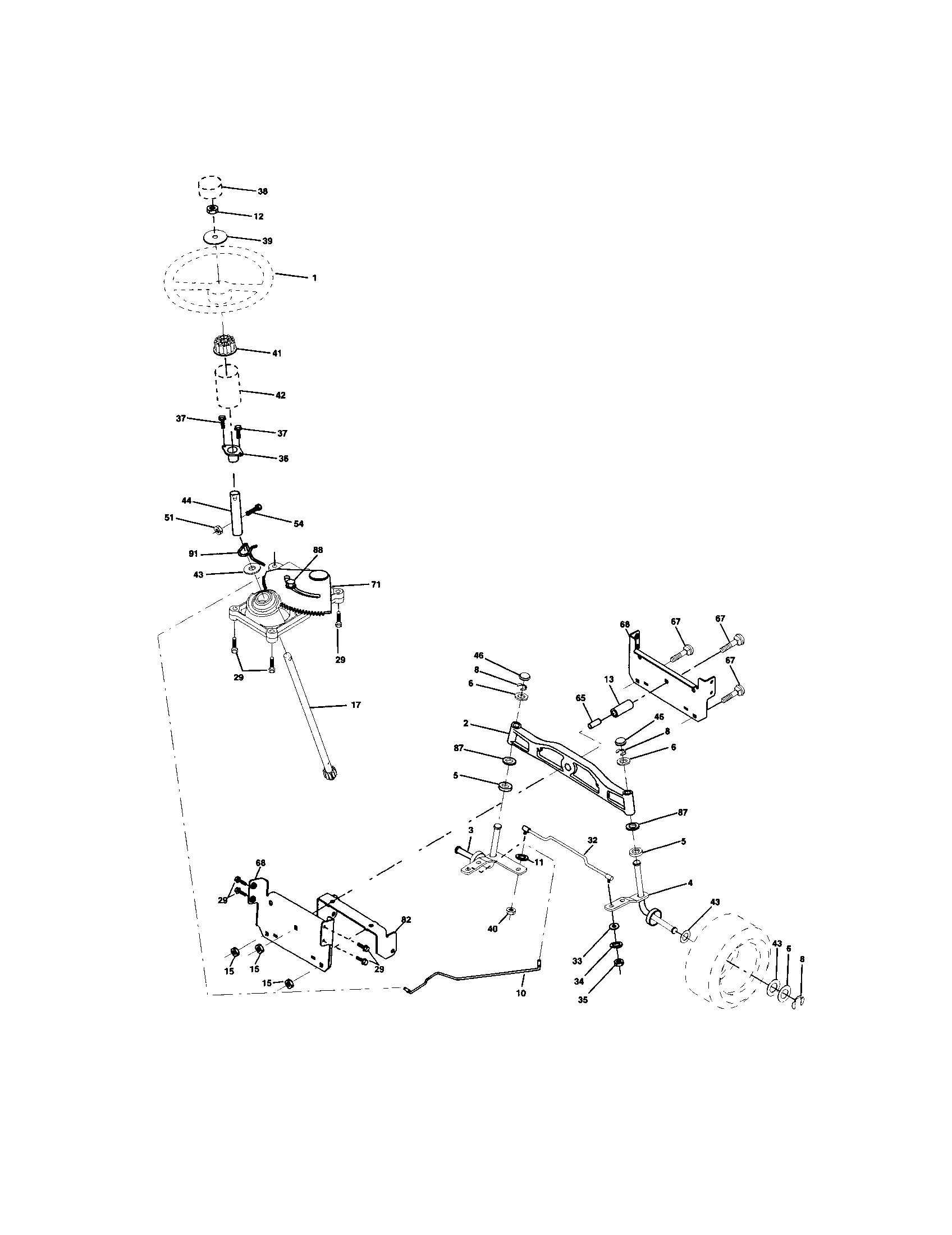 Craftsman 917272280 steering assembly diagram