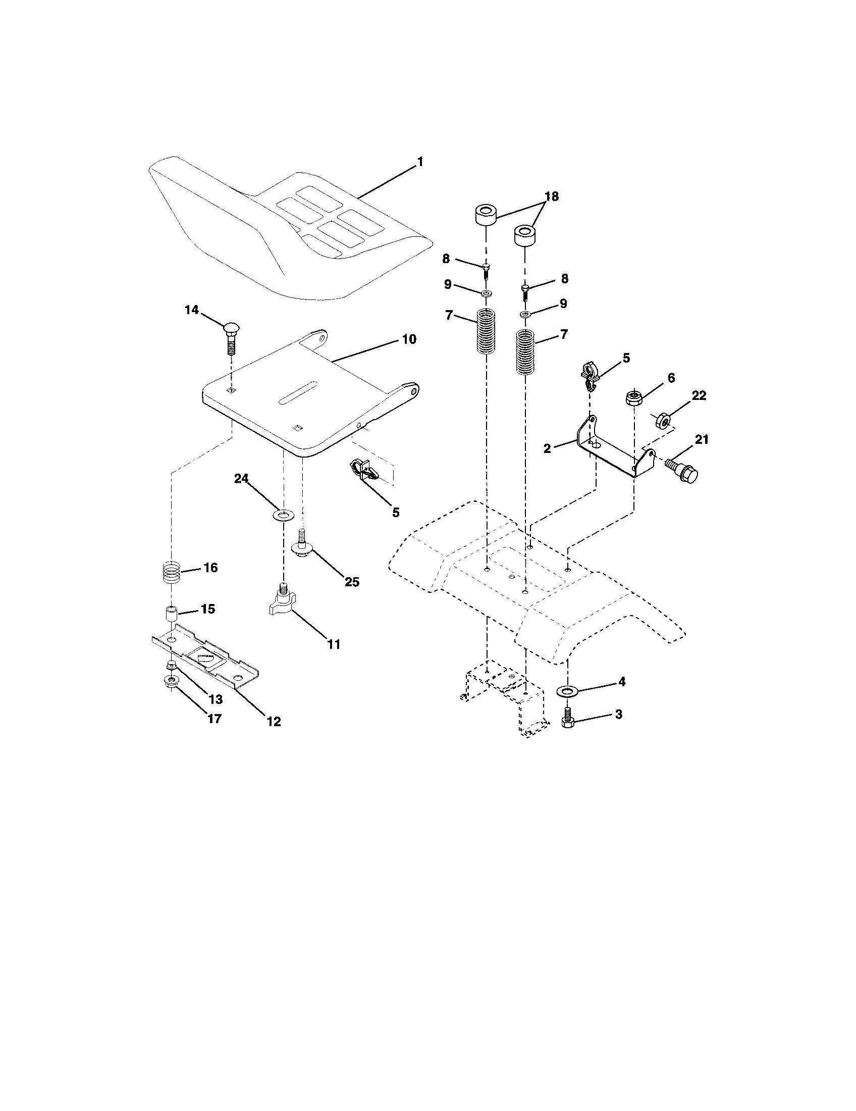 Craftsman 917272280 seat assembly diagram