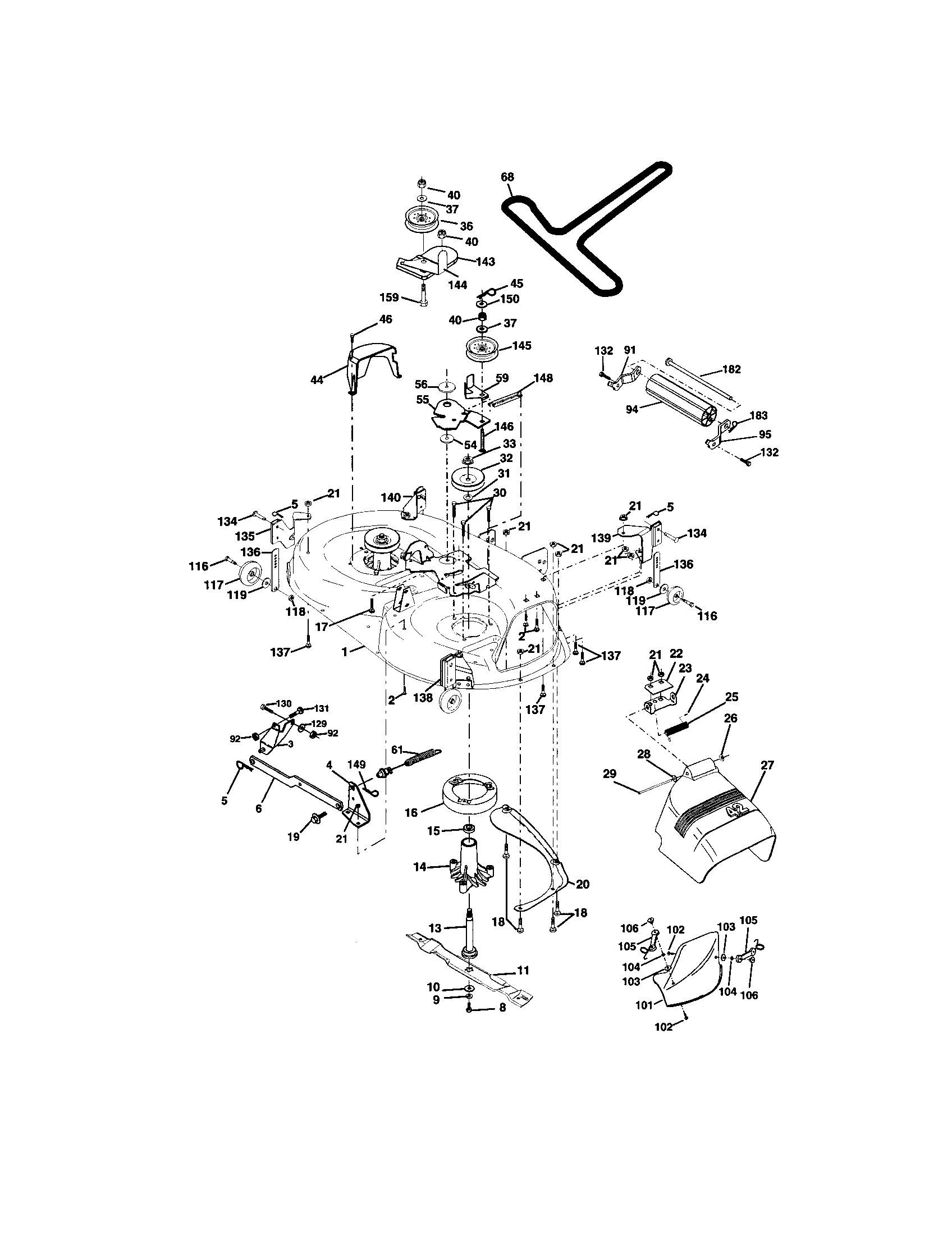 Craftsman 917272280 mower deck diagram