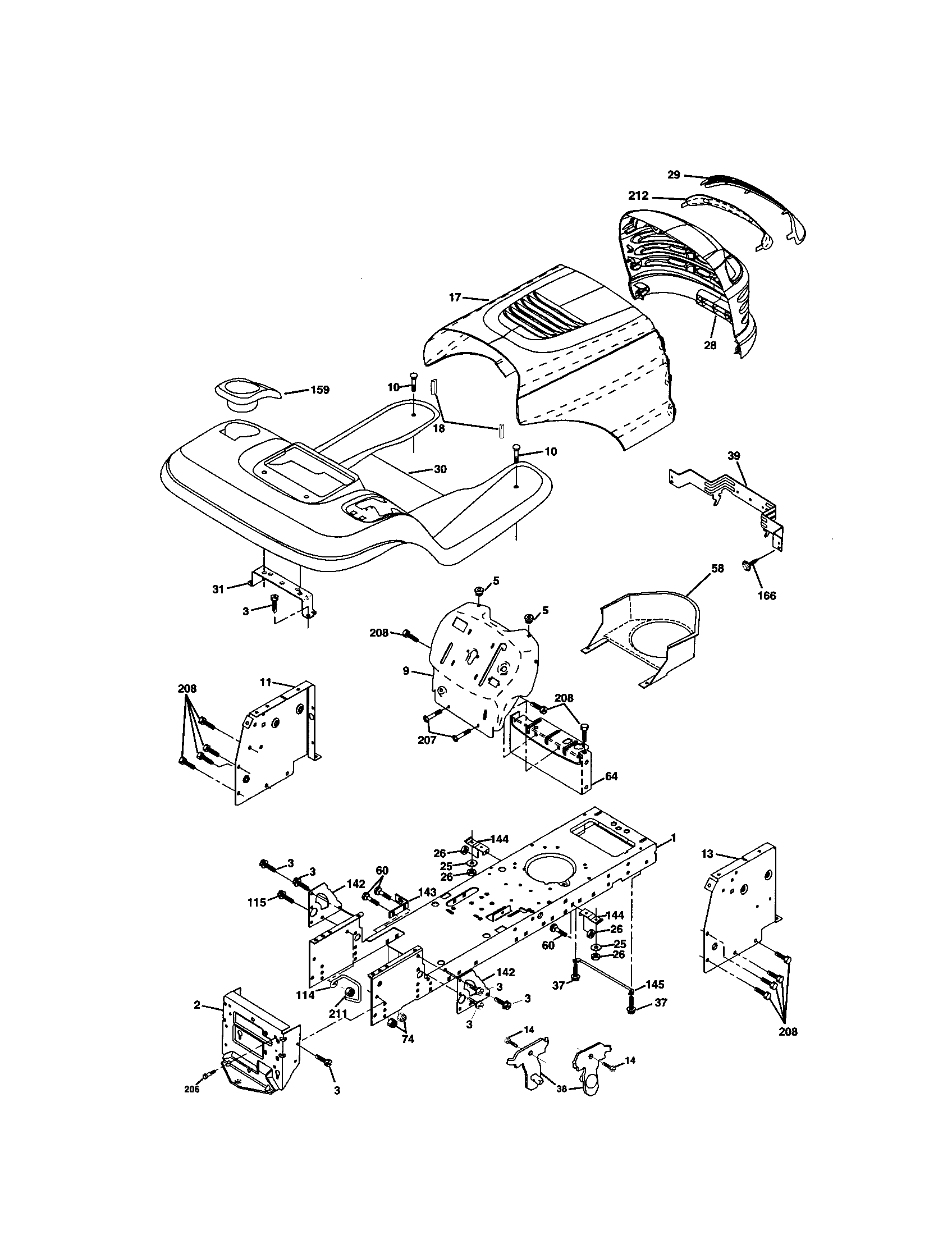 Craftsman 917272074 chassis and enclosures diagram