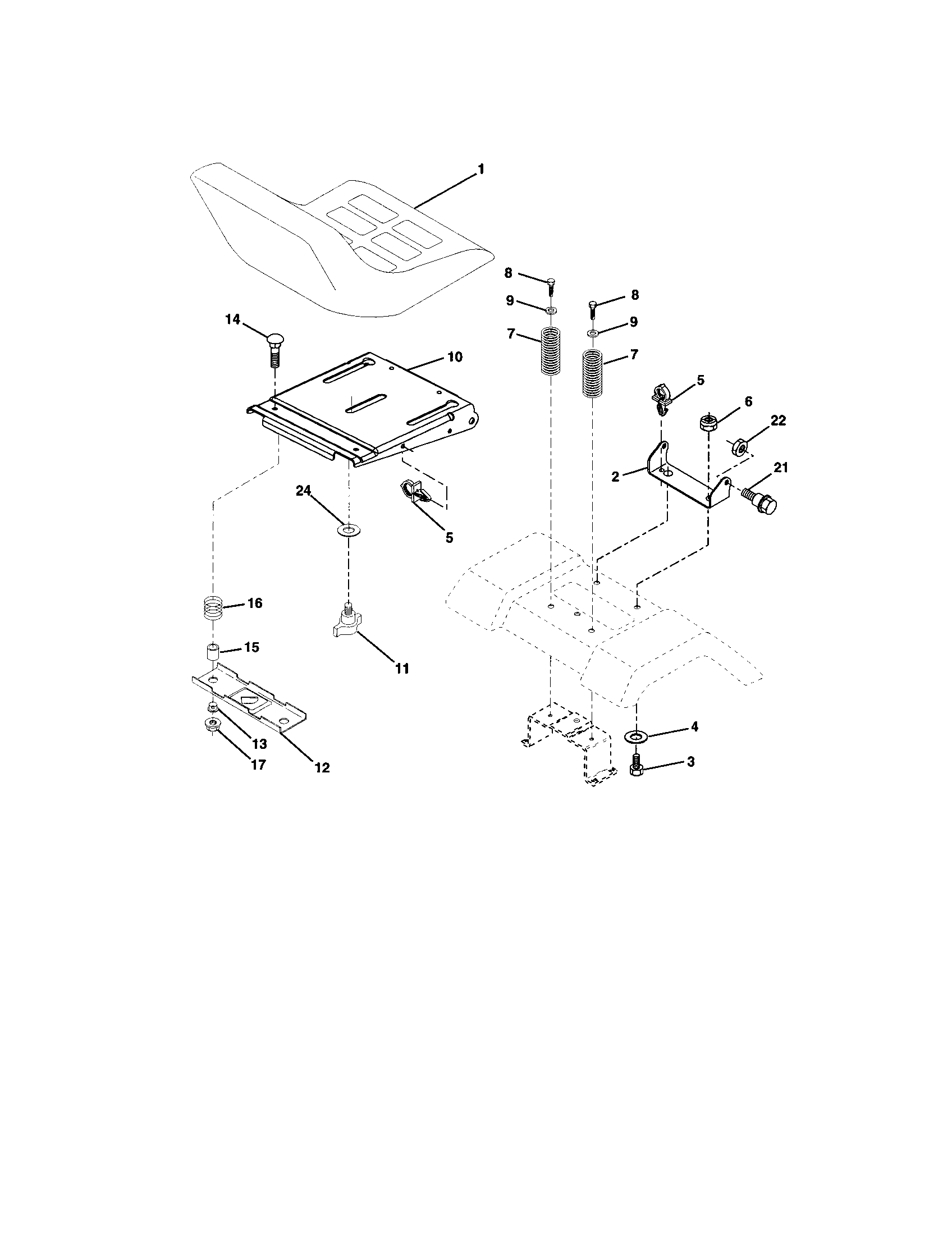 Craftsman 917272074 seat assembly diagram