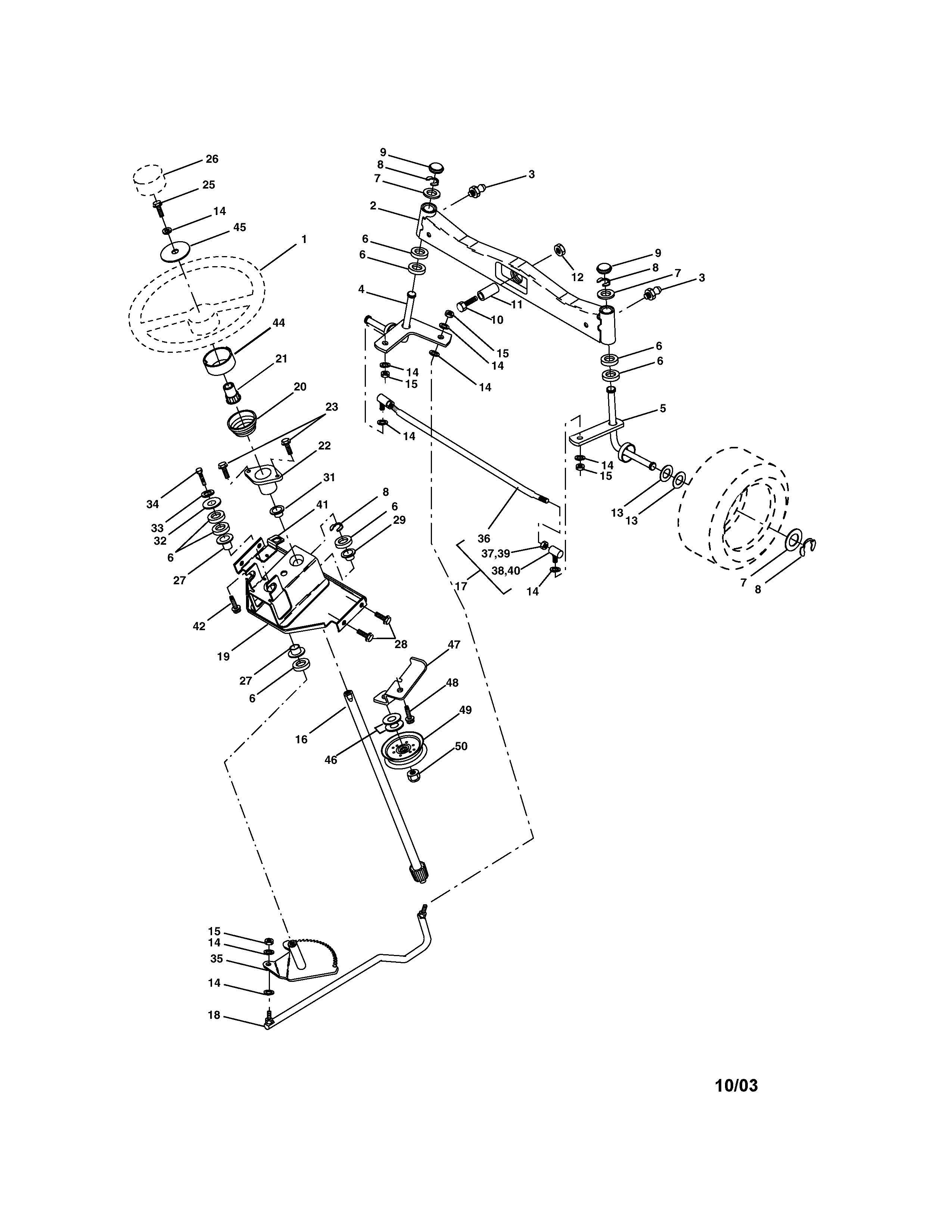 Craftsman 917275042 steering diagram