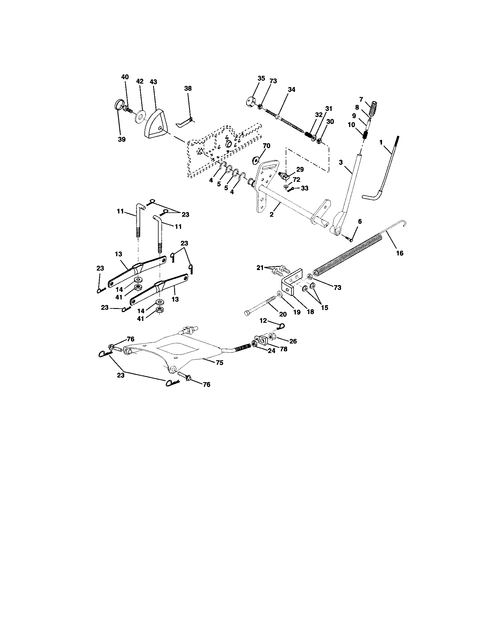 Craftsman 917275042 lift assembly diagram