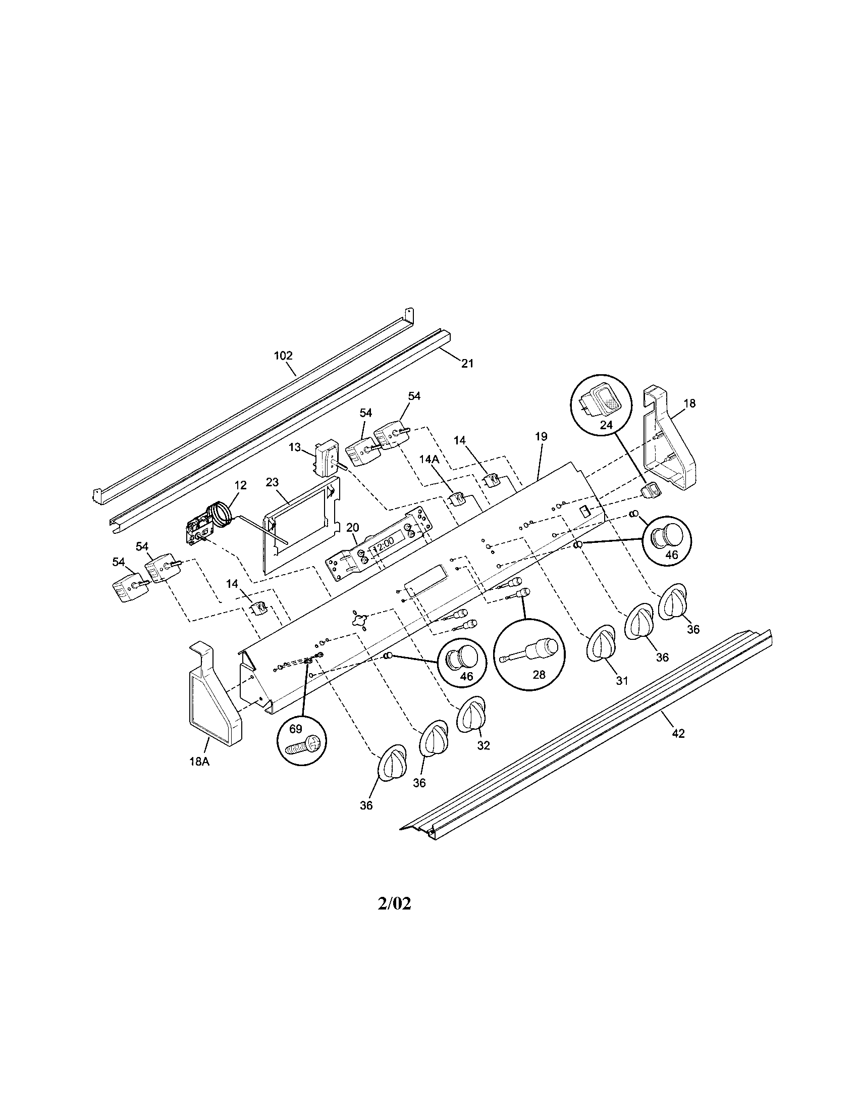 Frigidaire FED300ASA backguard diagram