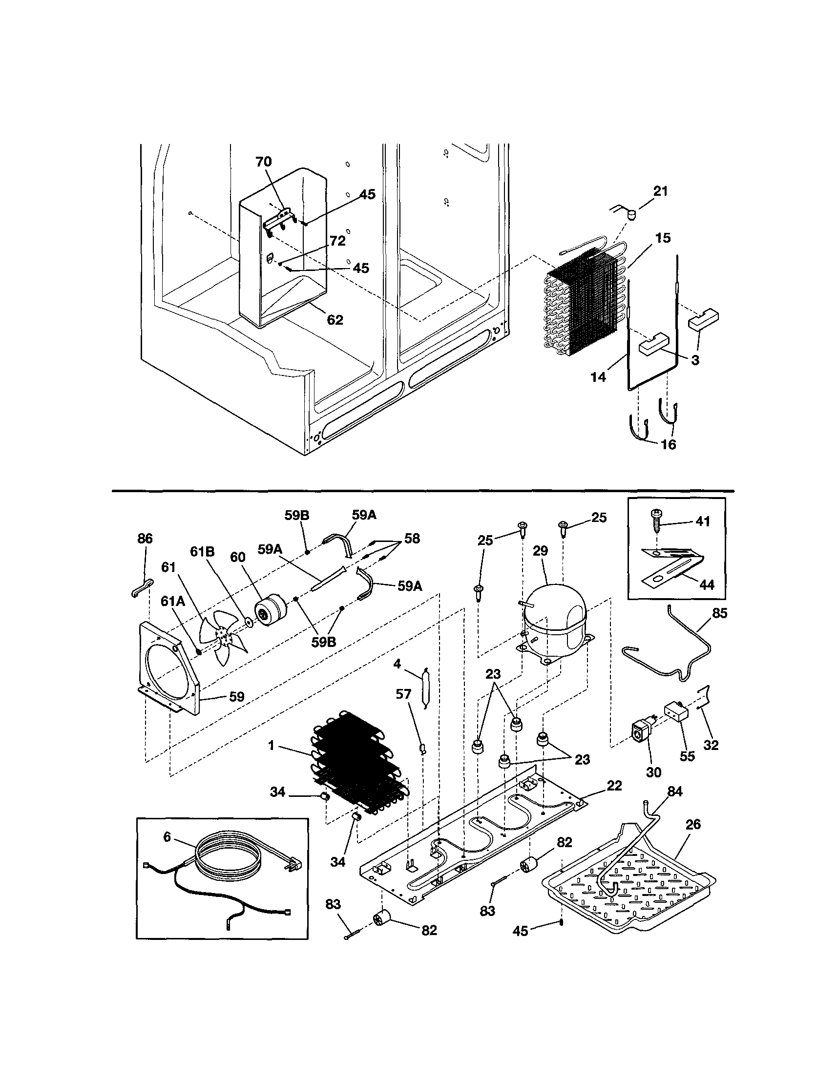 Frigidaire FRS23R4AW3 system diagram
