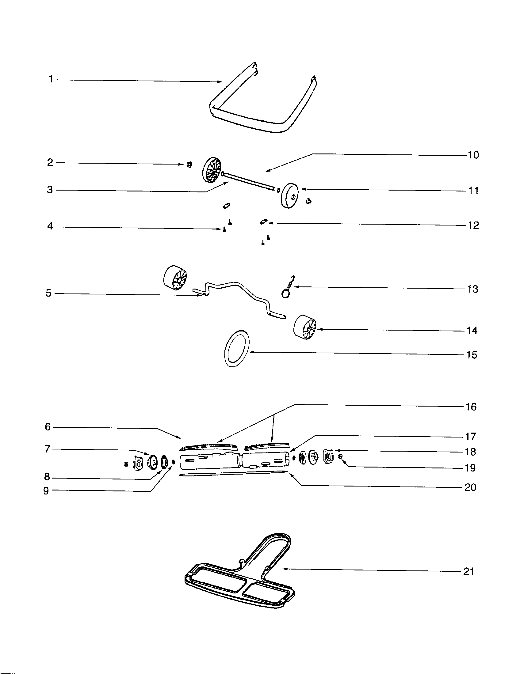 Eureka S670A brush/furniture guard diagram