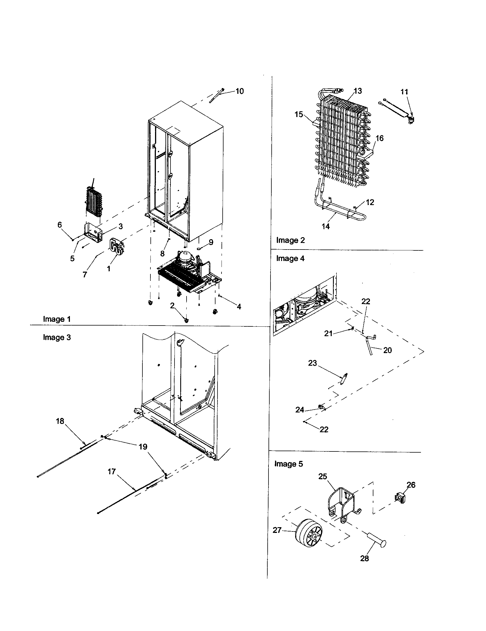 Amana ARS2667BB-PARS2667BB0 evaporator/drier/rollers diagram