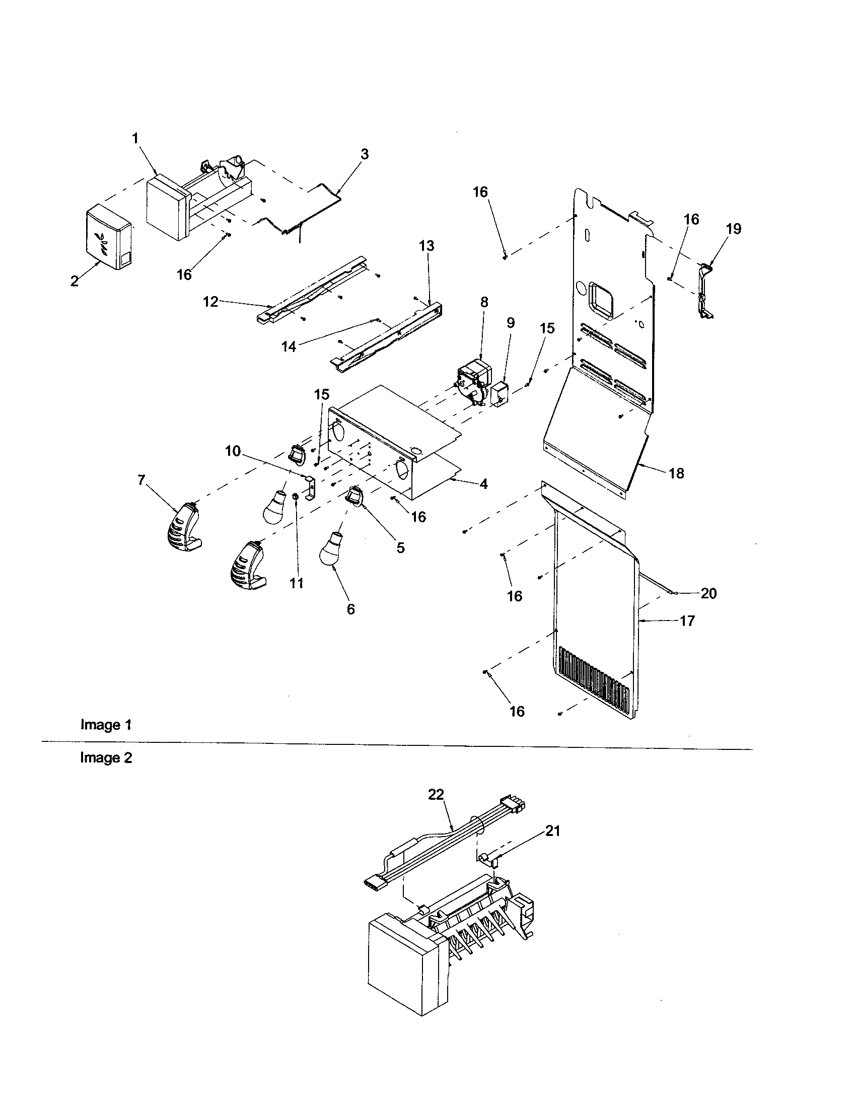 Amana ARS2667BB-PARS2667BB0 freezer lighting/auger diagram