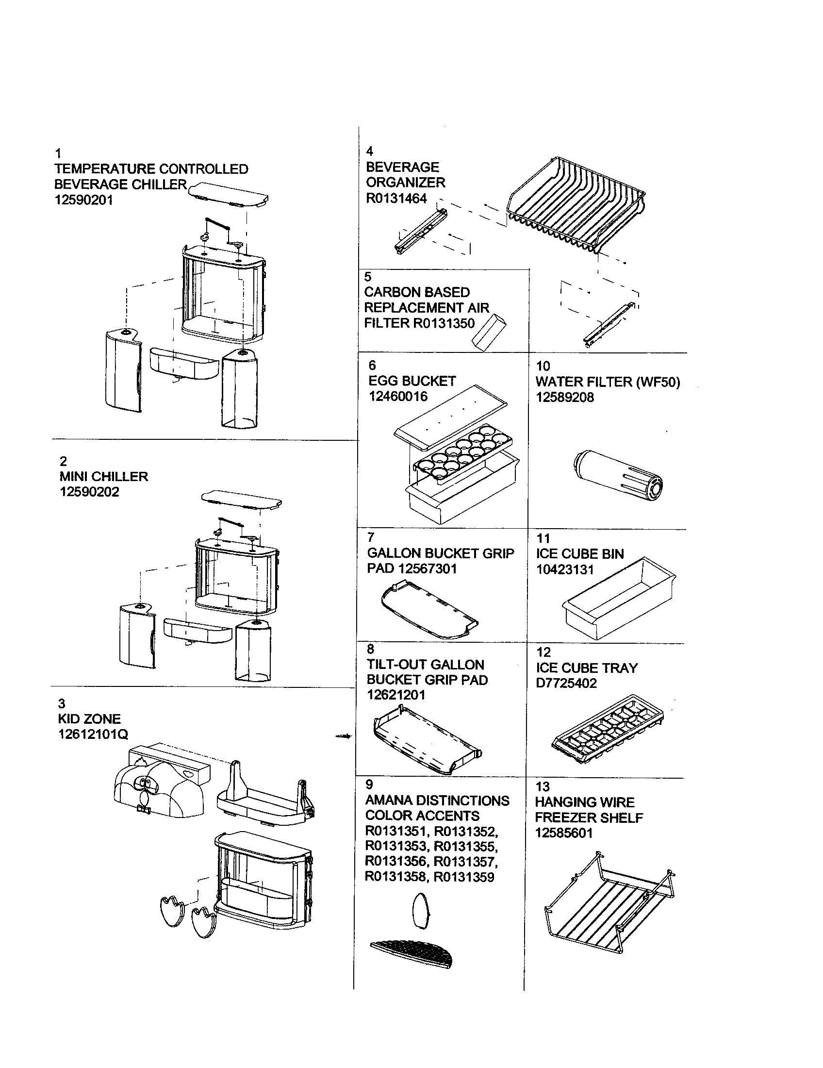 Amana ARS2667BB-PARS2667BB0 accessory page diagram