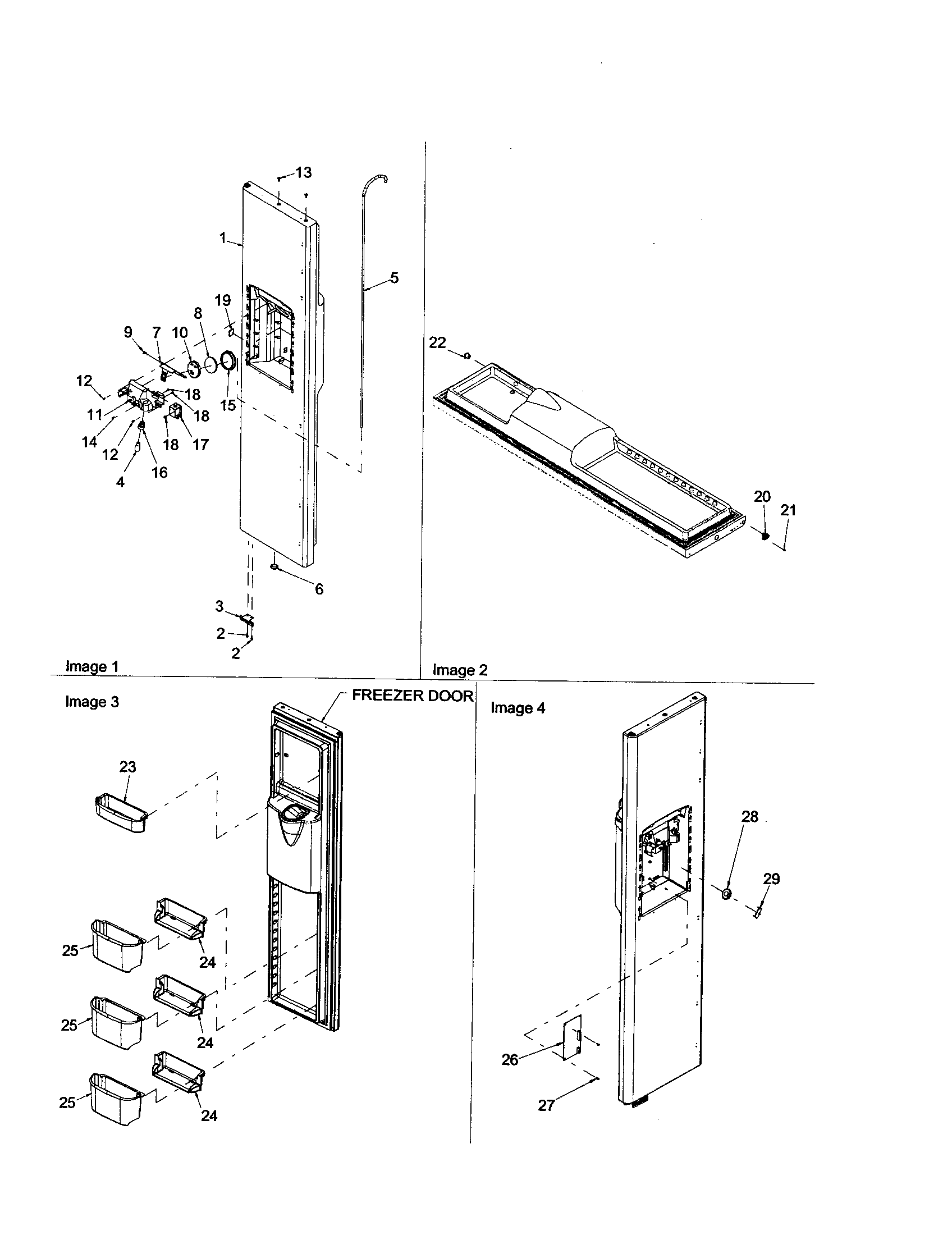 Amana ARSE667BS-PARSE667BS0 freezer door diagram