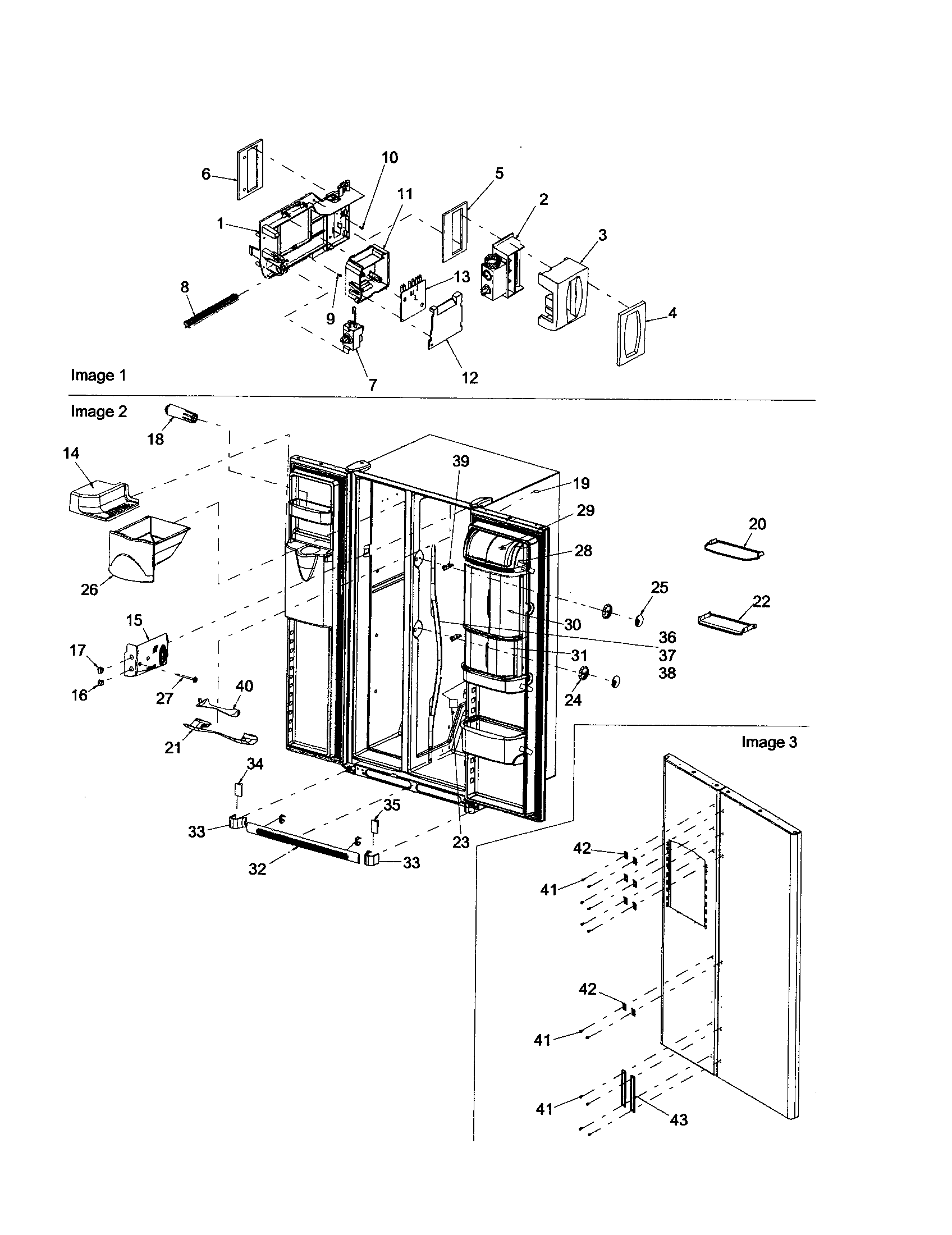 Amana ARSE667BS-PARSE667BS0 controls/light shield/handles diagram