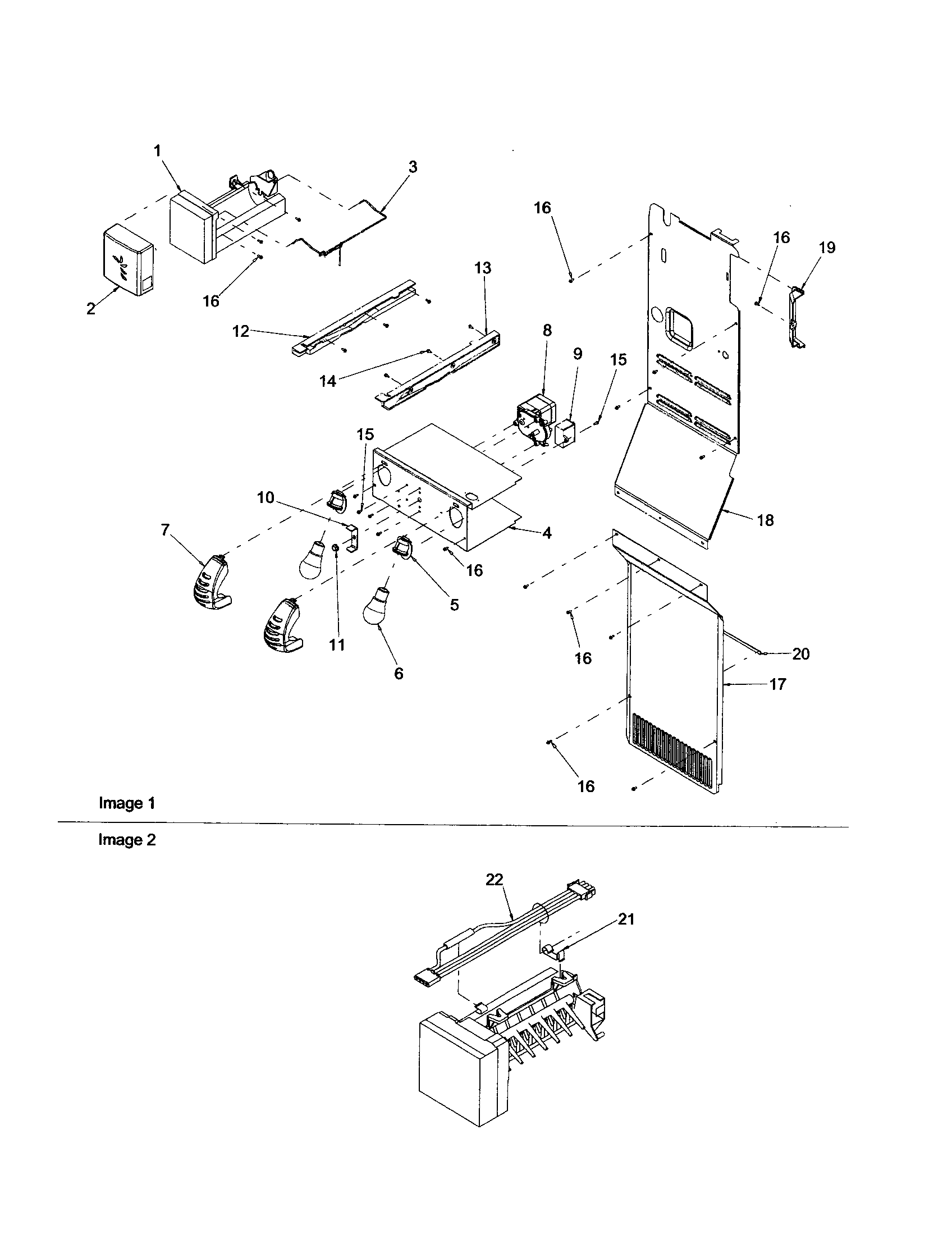 Amana ARSE667BS-PARSE667BS0 freezer lighting/auger diagram