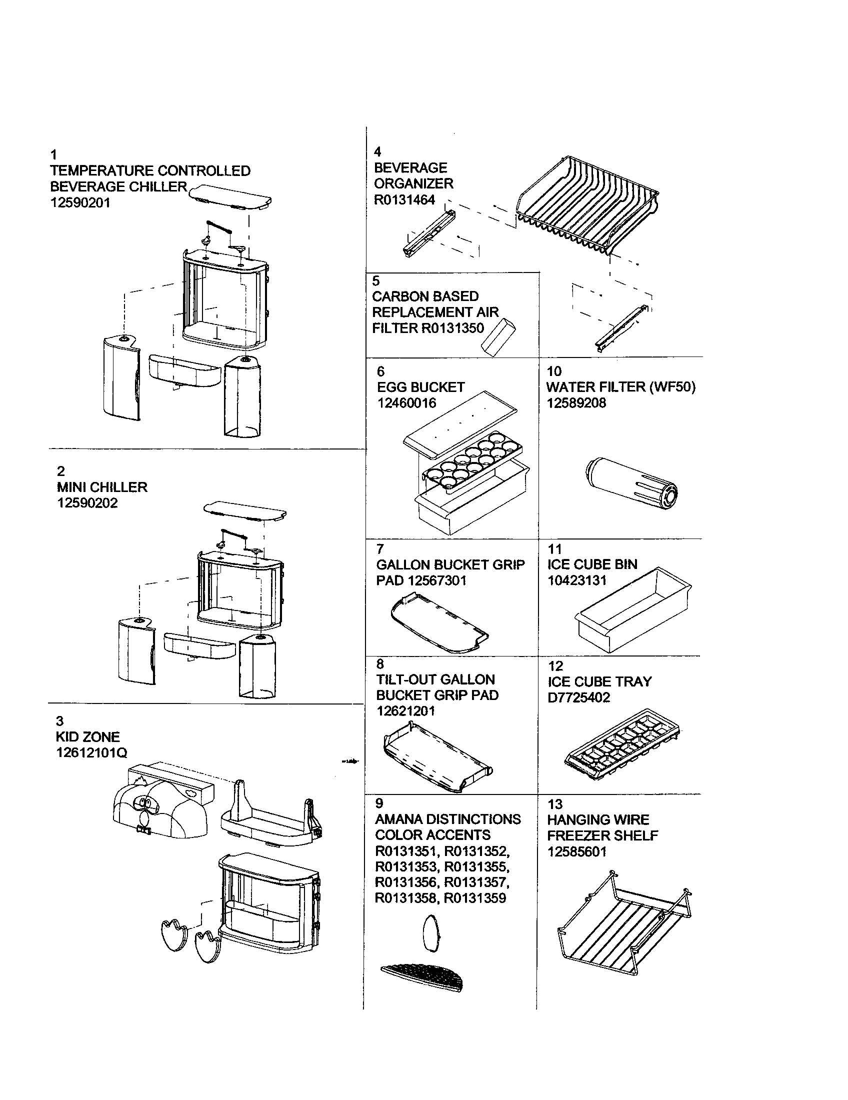Amana ARSE667BS-PARSE667BS0 accessory page diagram