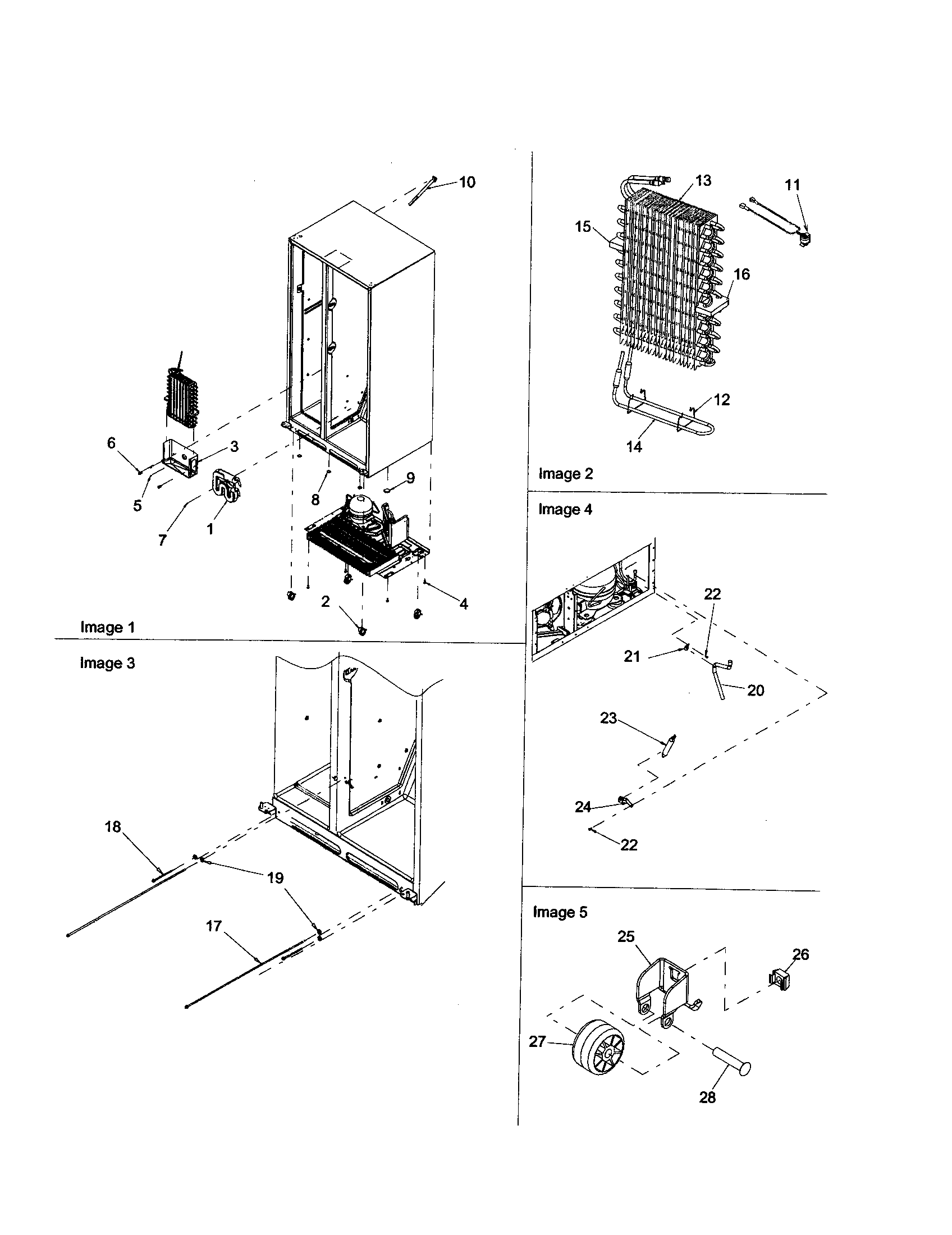 Amana DRSE663BW-PDRSE663BW0 evaporator/drier/rollers diagram