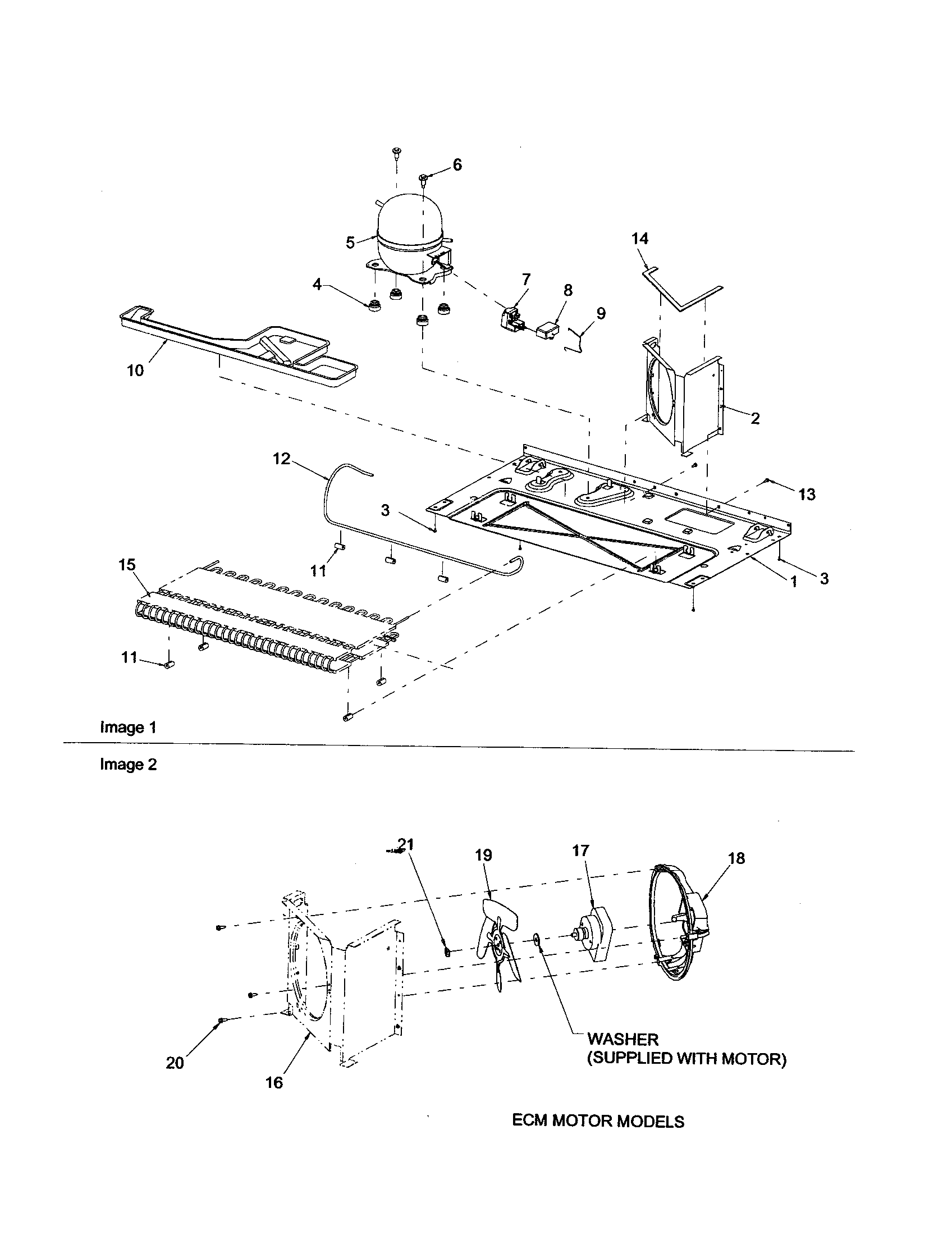 Amana DRSE663BW-PDRSE663BW0 machine compartment diagram