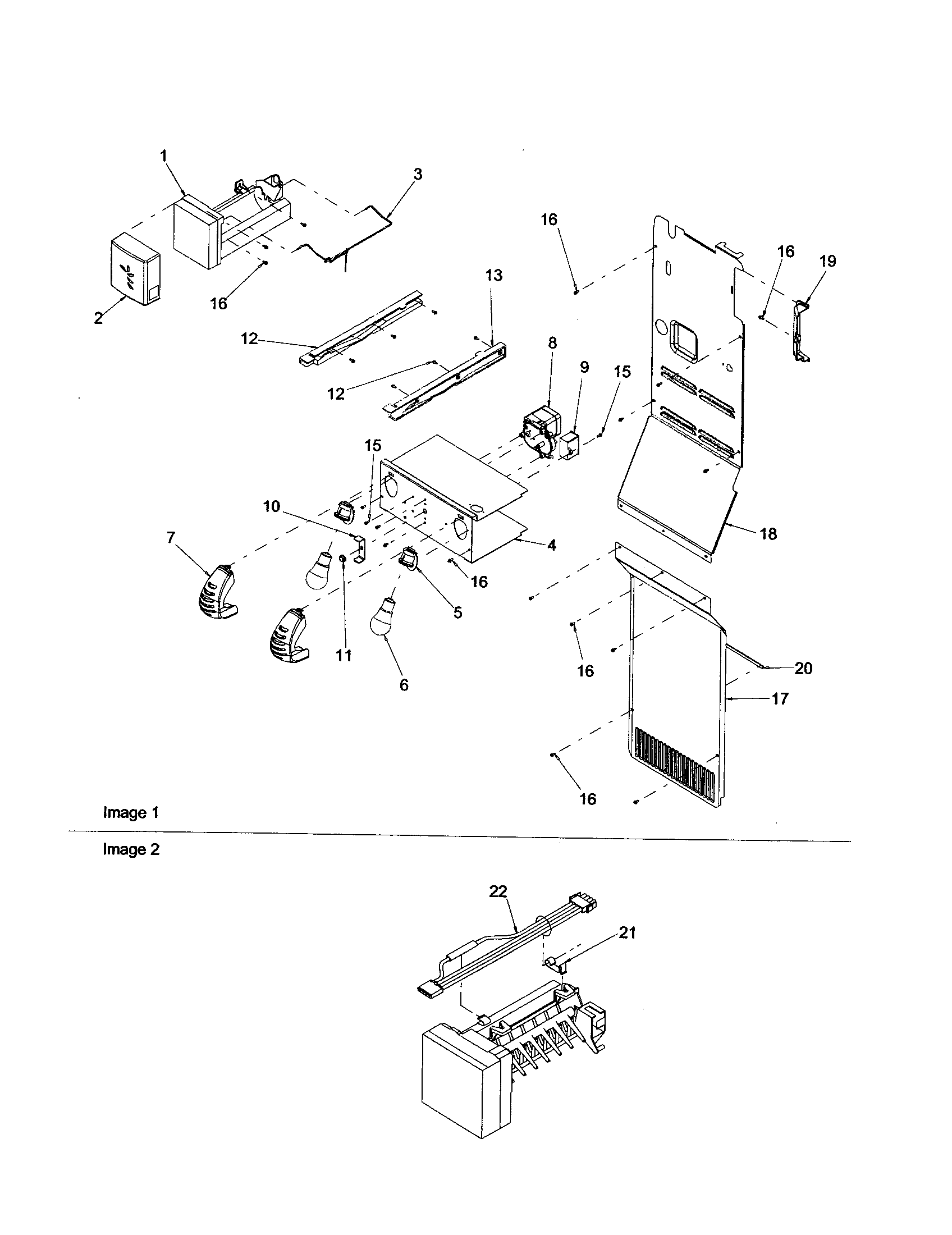 Amana DRSE663BW-PDRSE663BW0 freezer lighting/auger diagram
