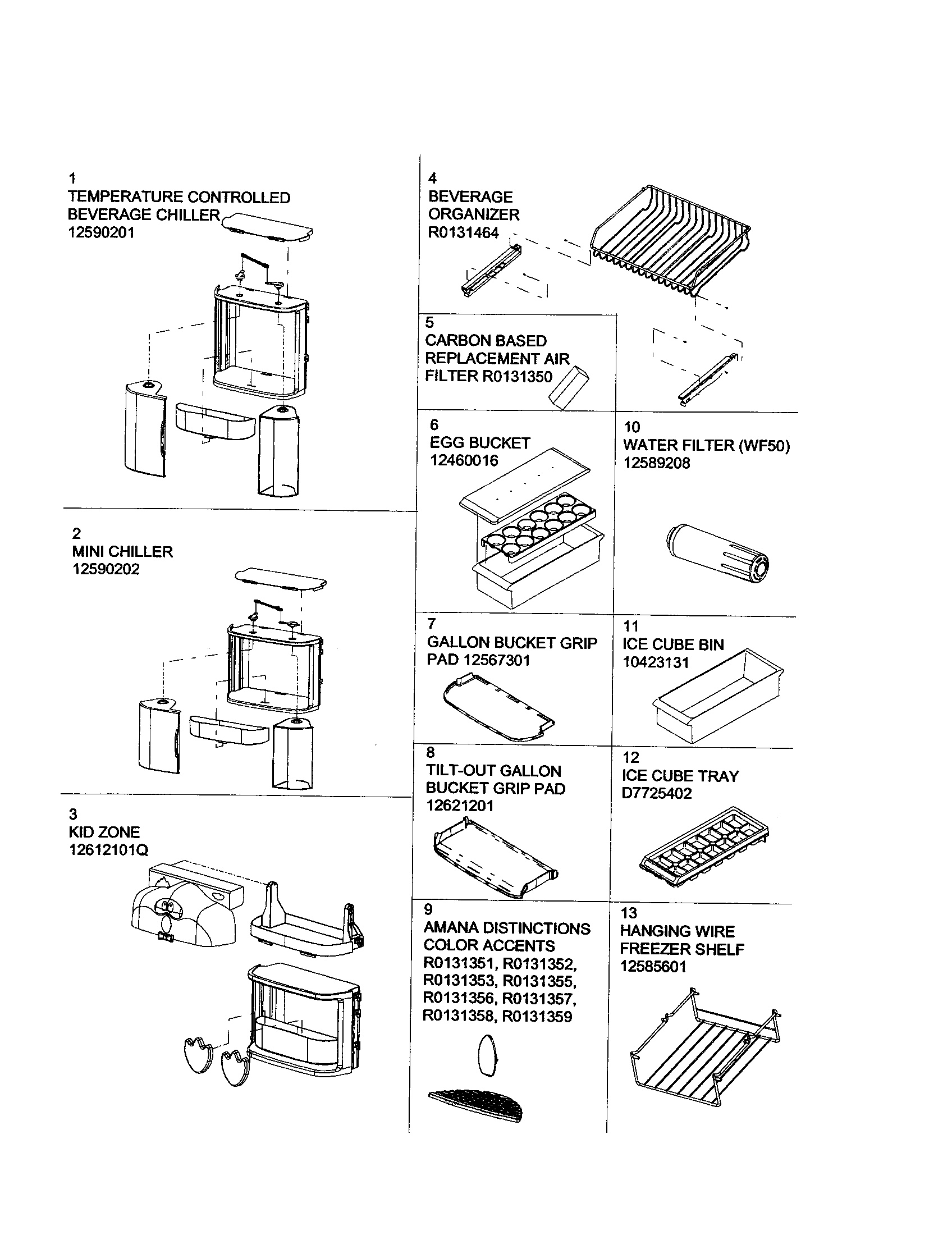 Amana DRSE663BW-PDRSE663BW0 accessory diagram