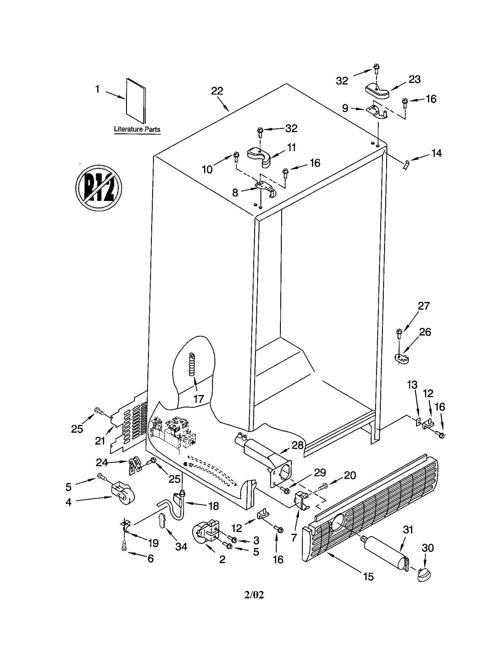Kenmore 10654282200 cabinet diagram