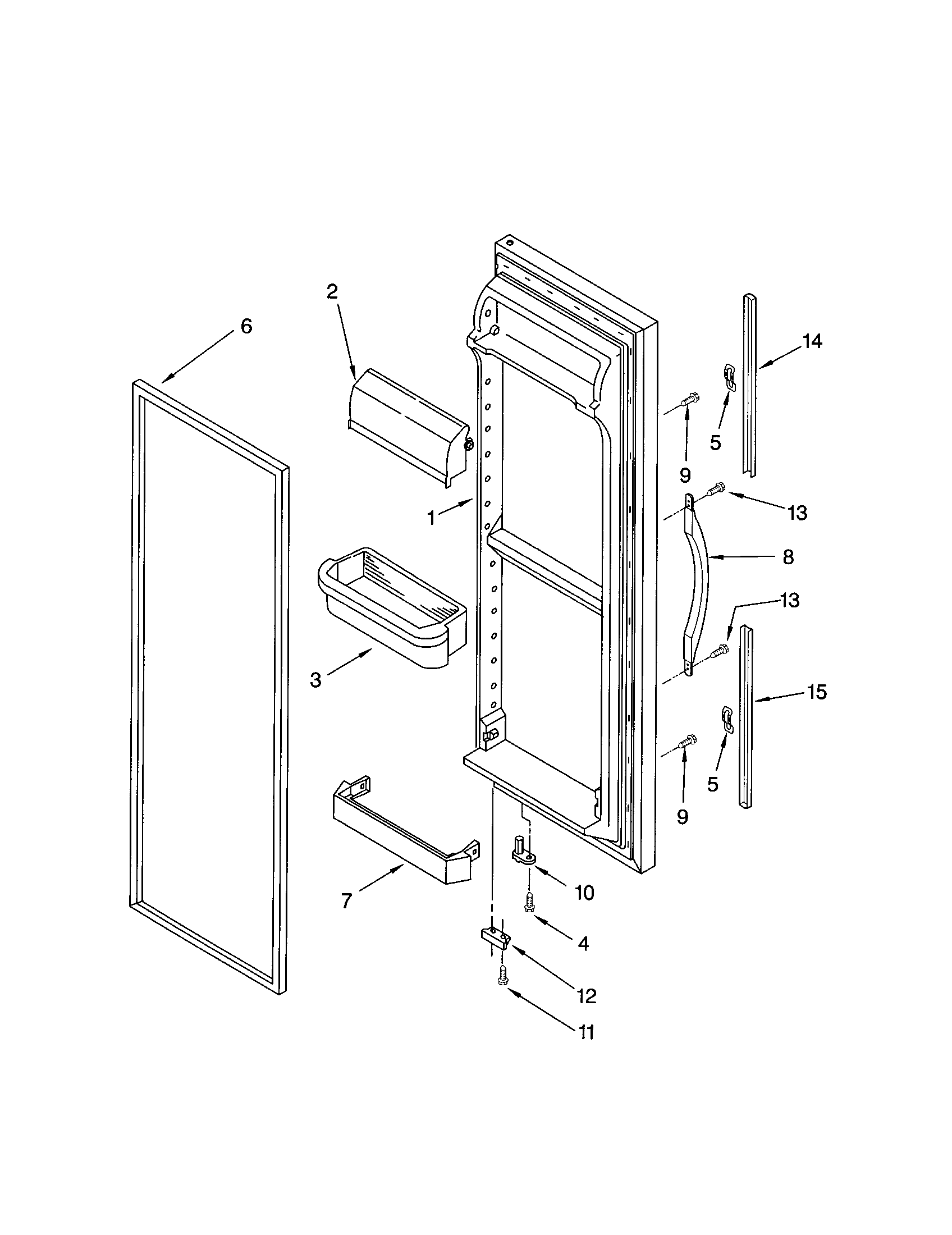 Kenmore 10654282200 refrigerator door diagram