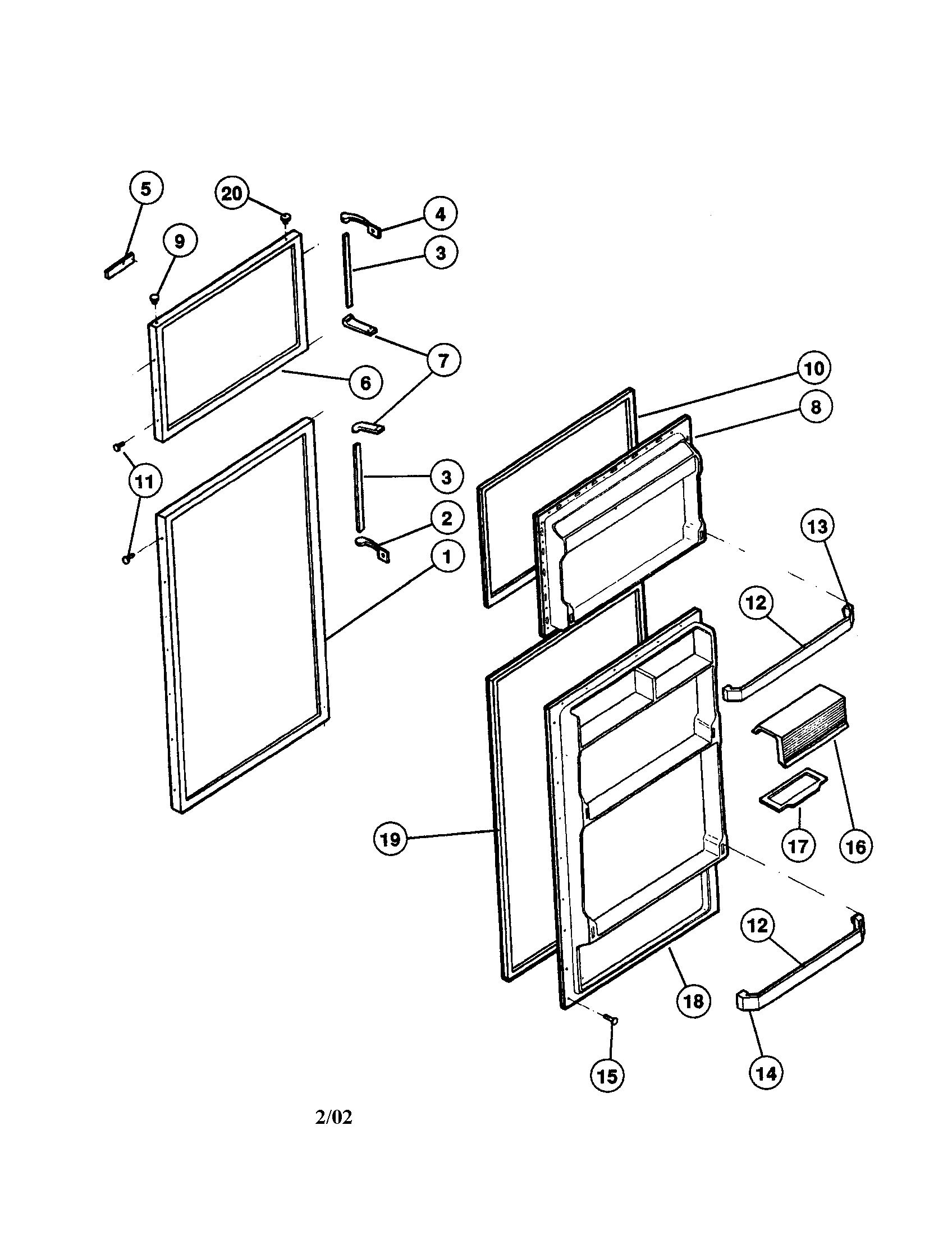White-Westinghouse RT153LLW0 door diagram