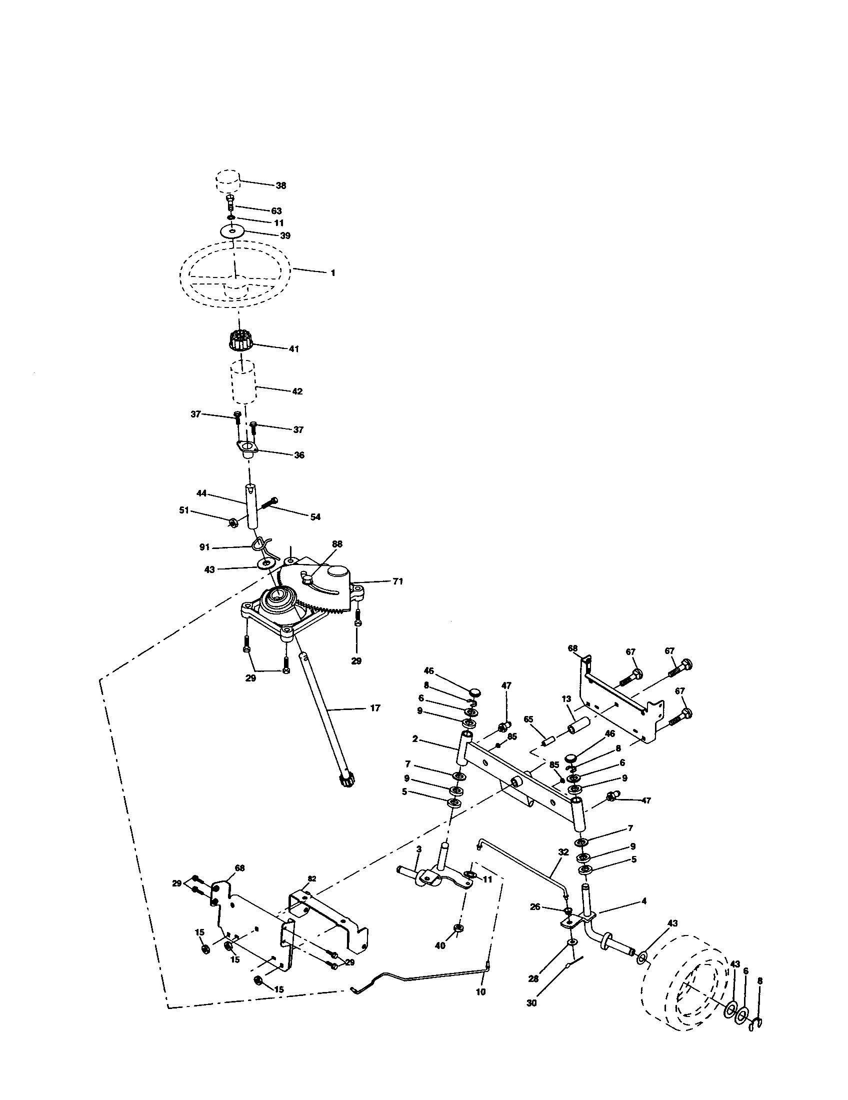Craftsman 917277030 steering assembly diagram