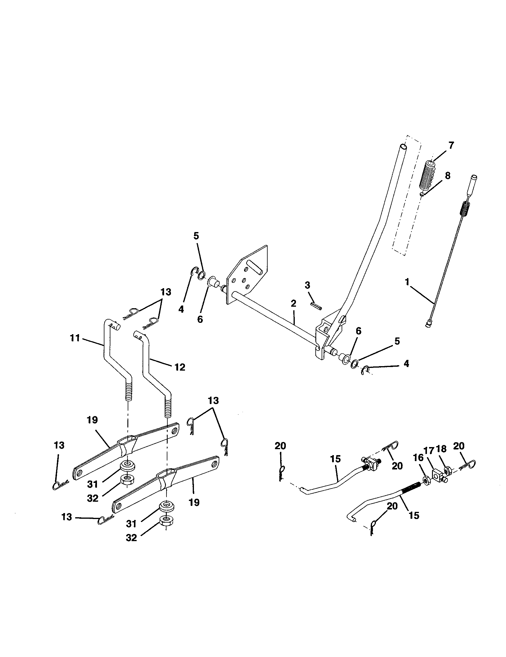 Craftsman 917277030 mower lift diagram