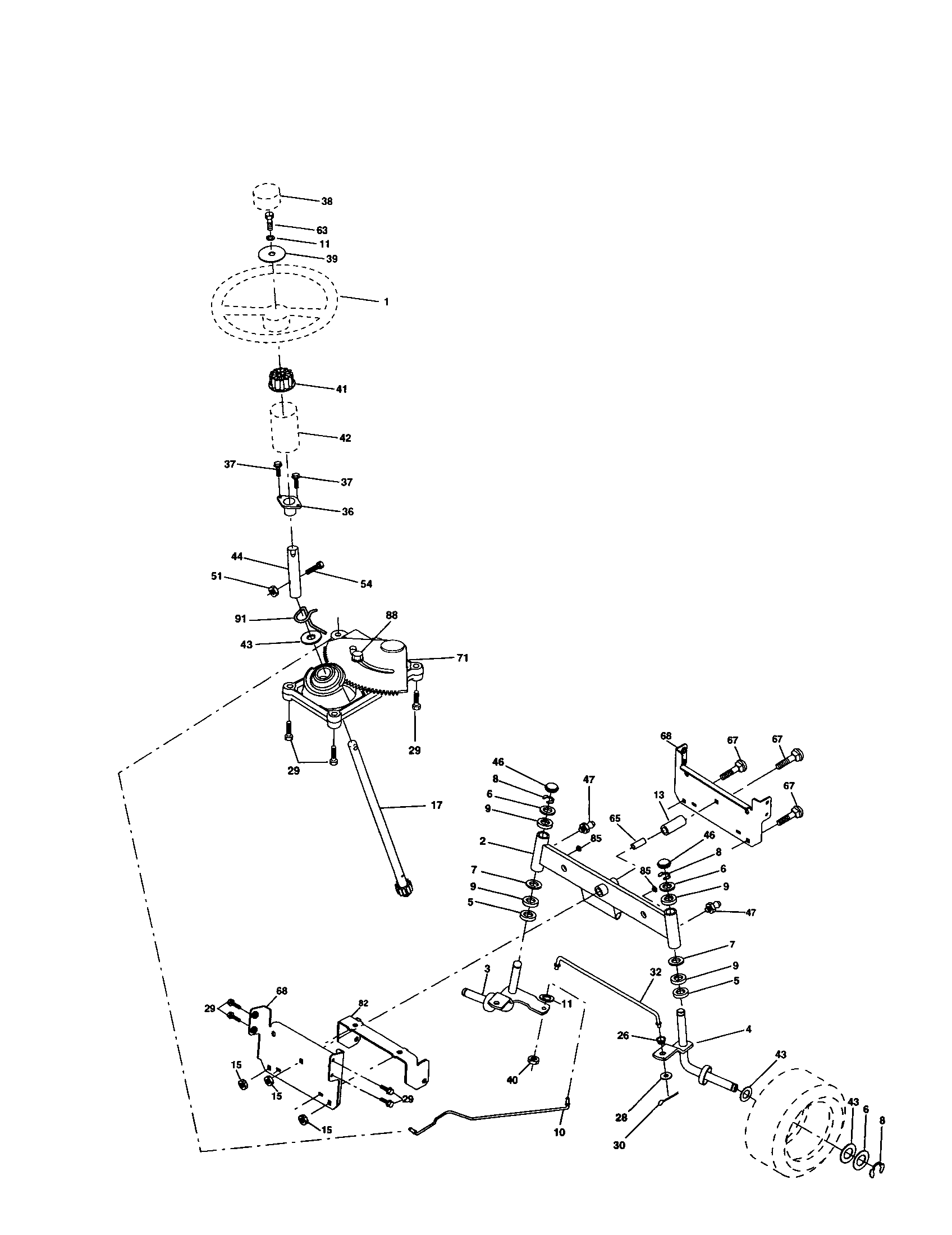 Craftsman 917277040 steering assembly diagram