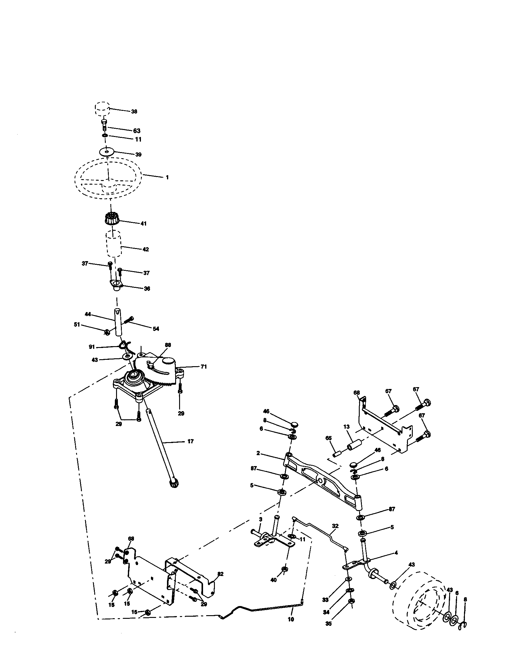 Craftsman 917277060 steering assembly diagram