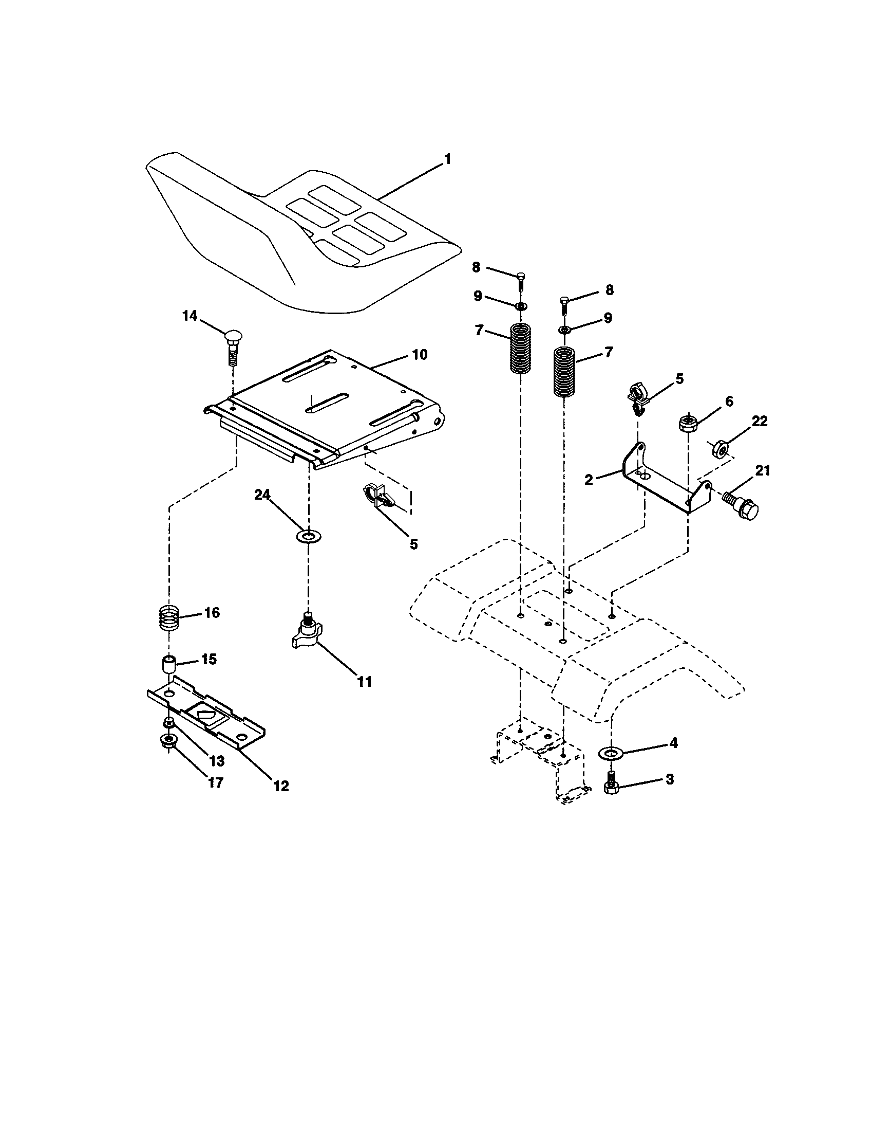Craftsman 917277060 seat assembly diagram