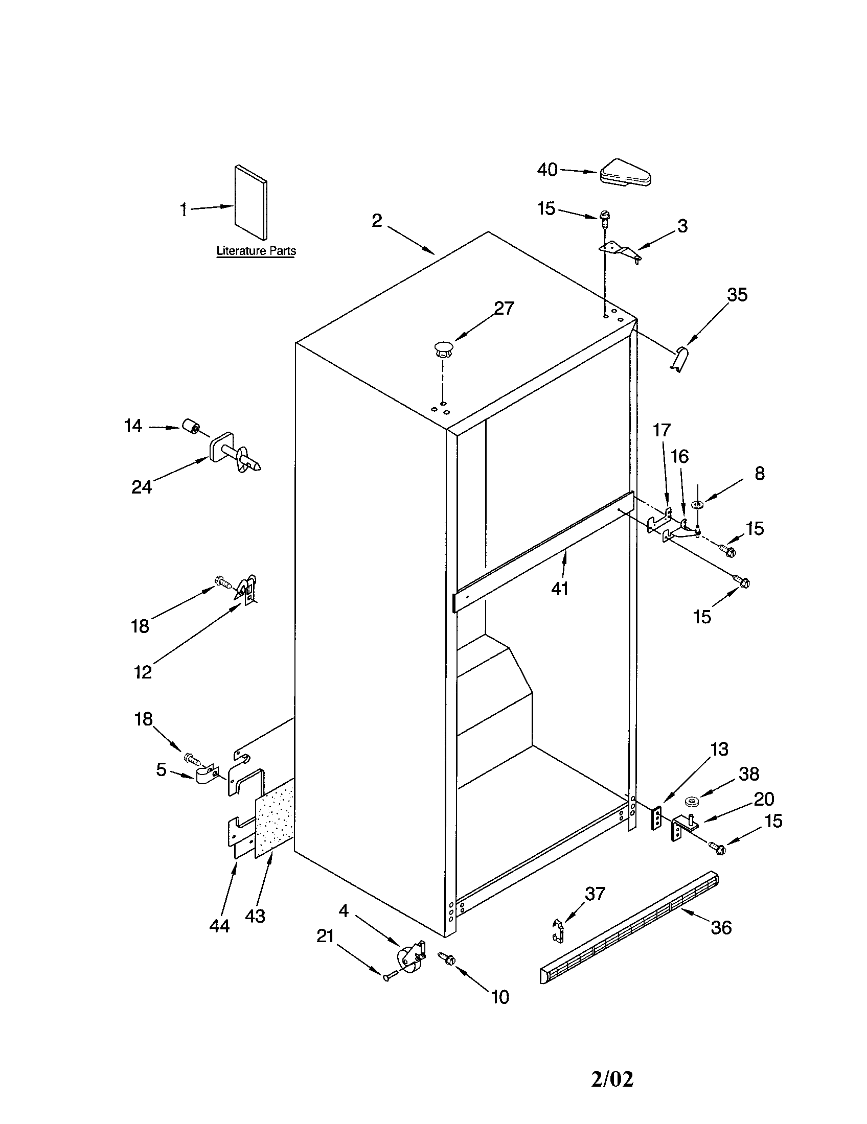 Kenmore 10661282102 cabinet diagram