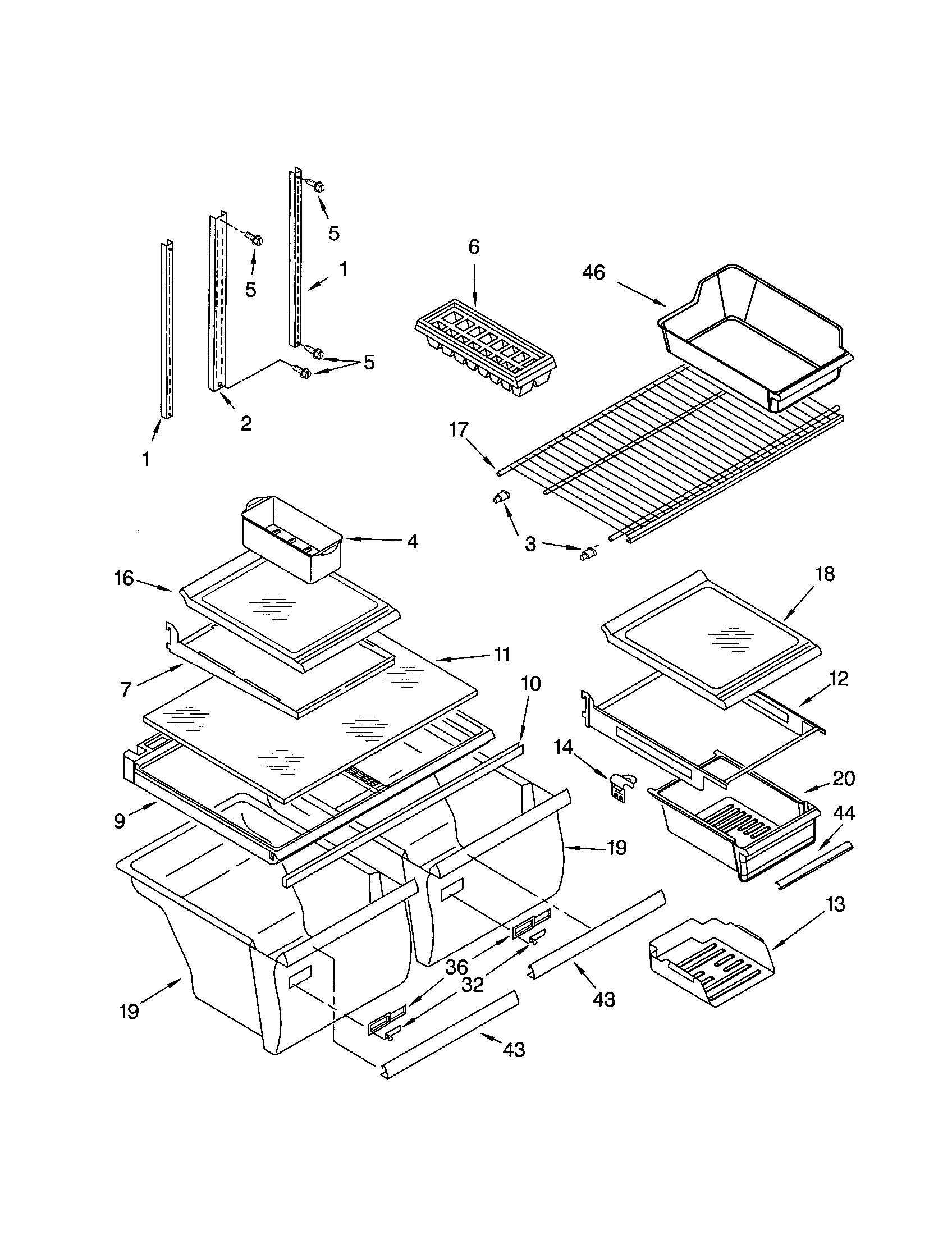 Kenmore 10661282102 shelf diagram