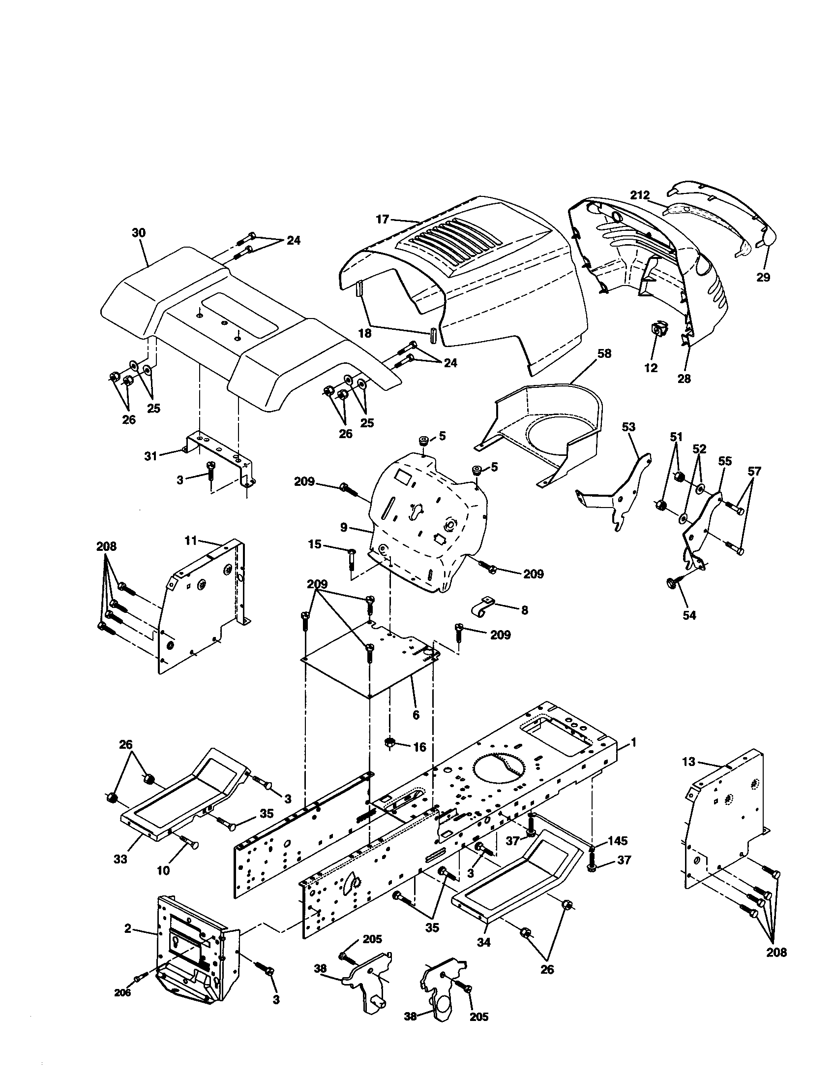Craftsman 917277020 chassis and enclosures diagram