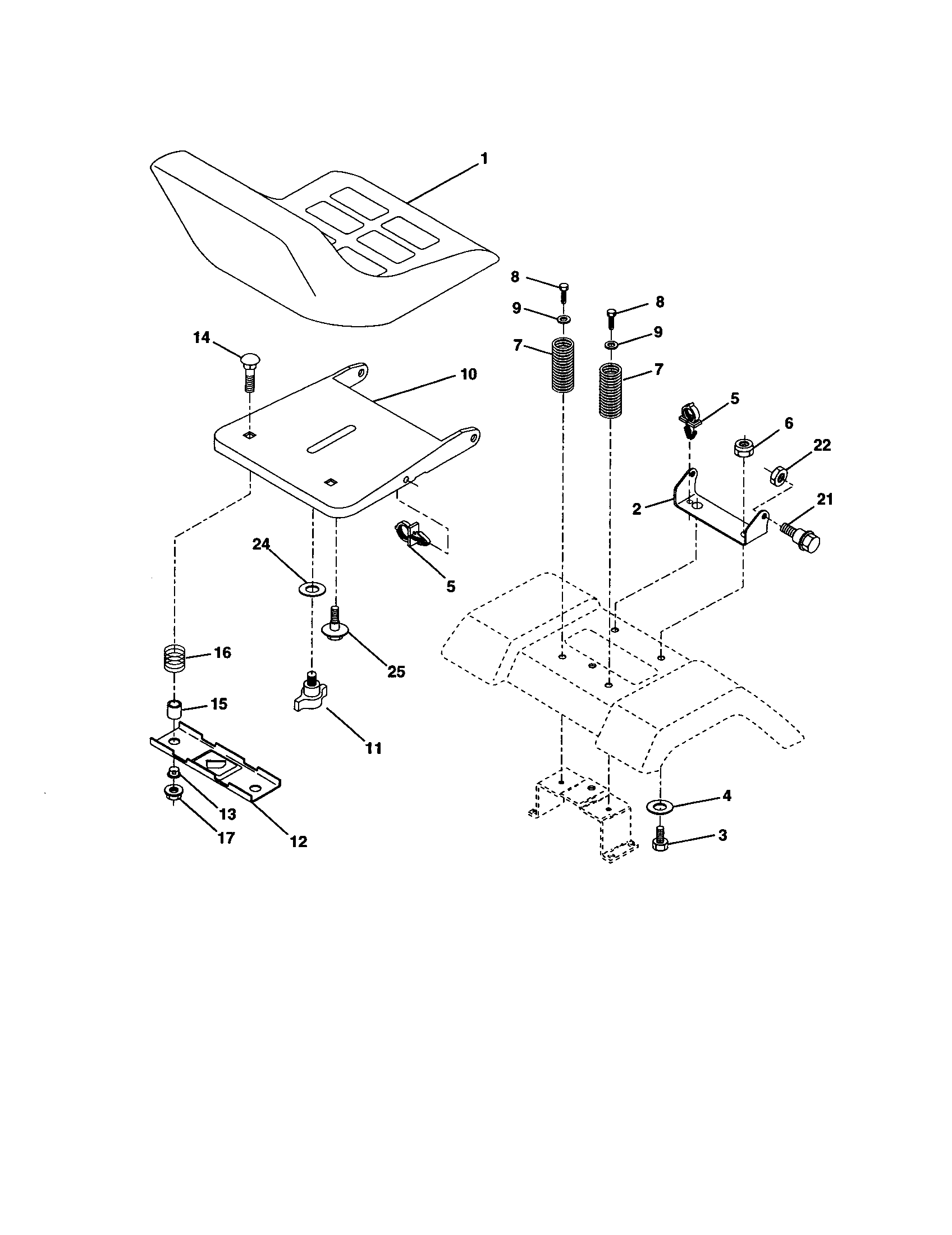 Craftsman 917277020 seat assembly diagram